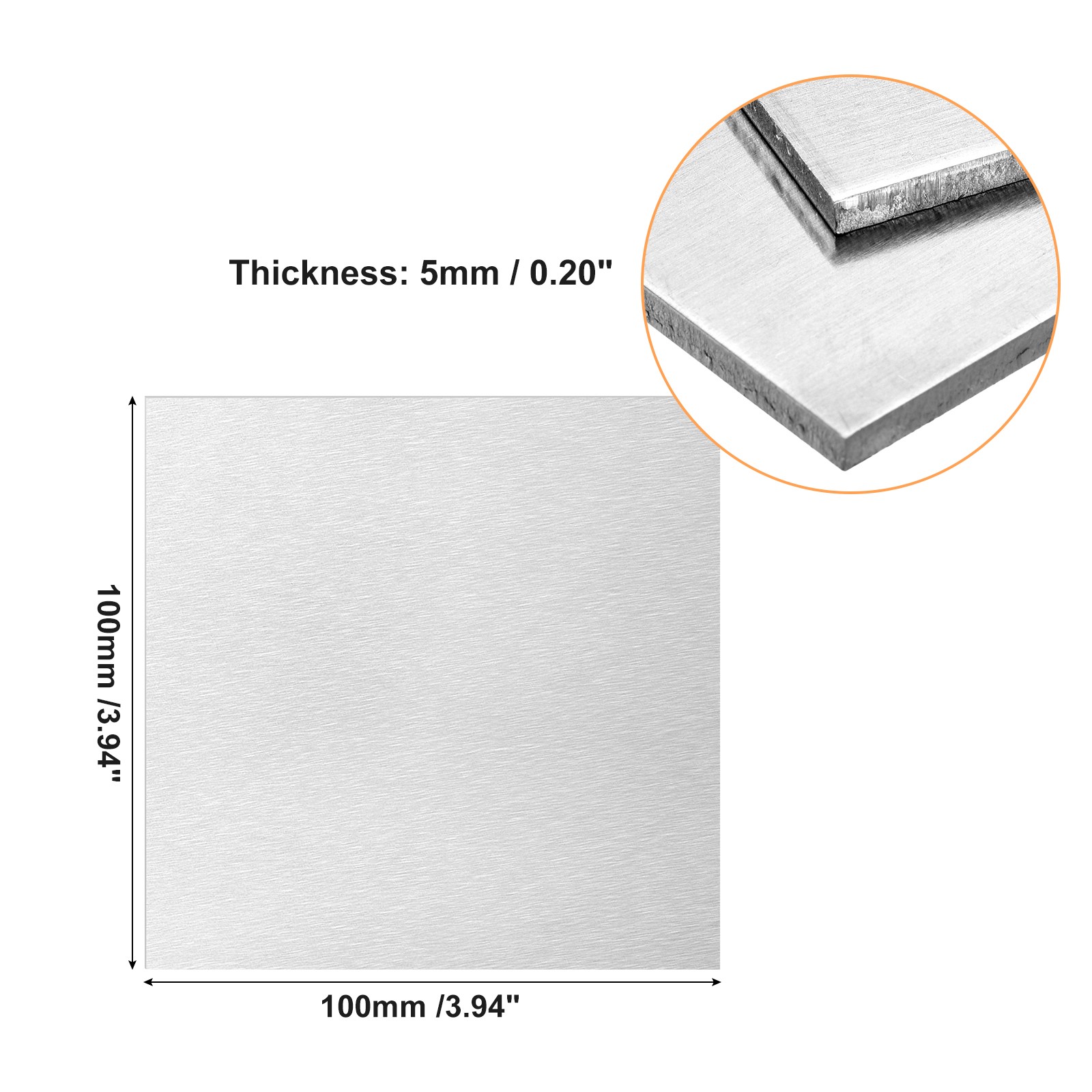 100x100x5mm Rectangle 6061 Aluminum Sheet Flat Metal Plate Stock