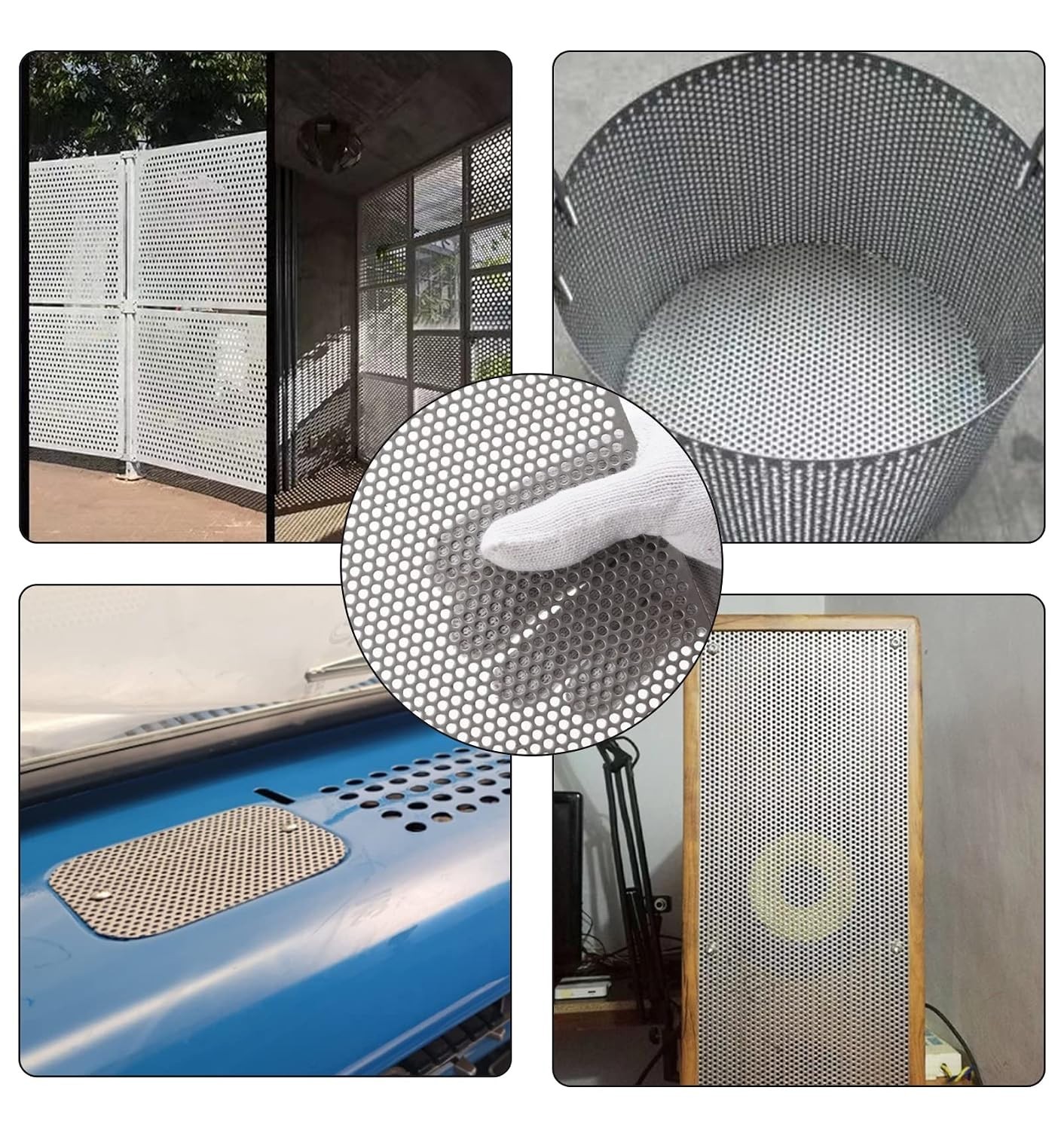 Perforated Stainless Steel Sheet 12″ x 12″ x 0.06″ (16 GA) – Metal Mesh Panel