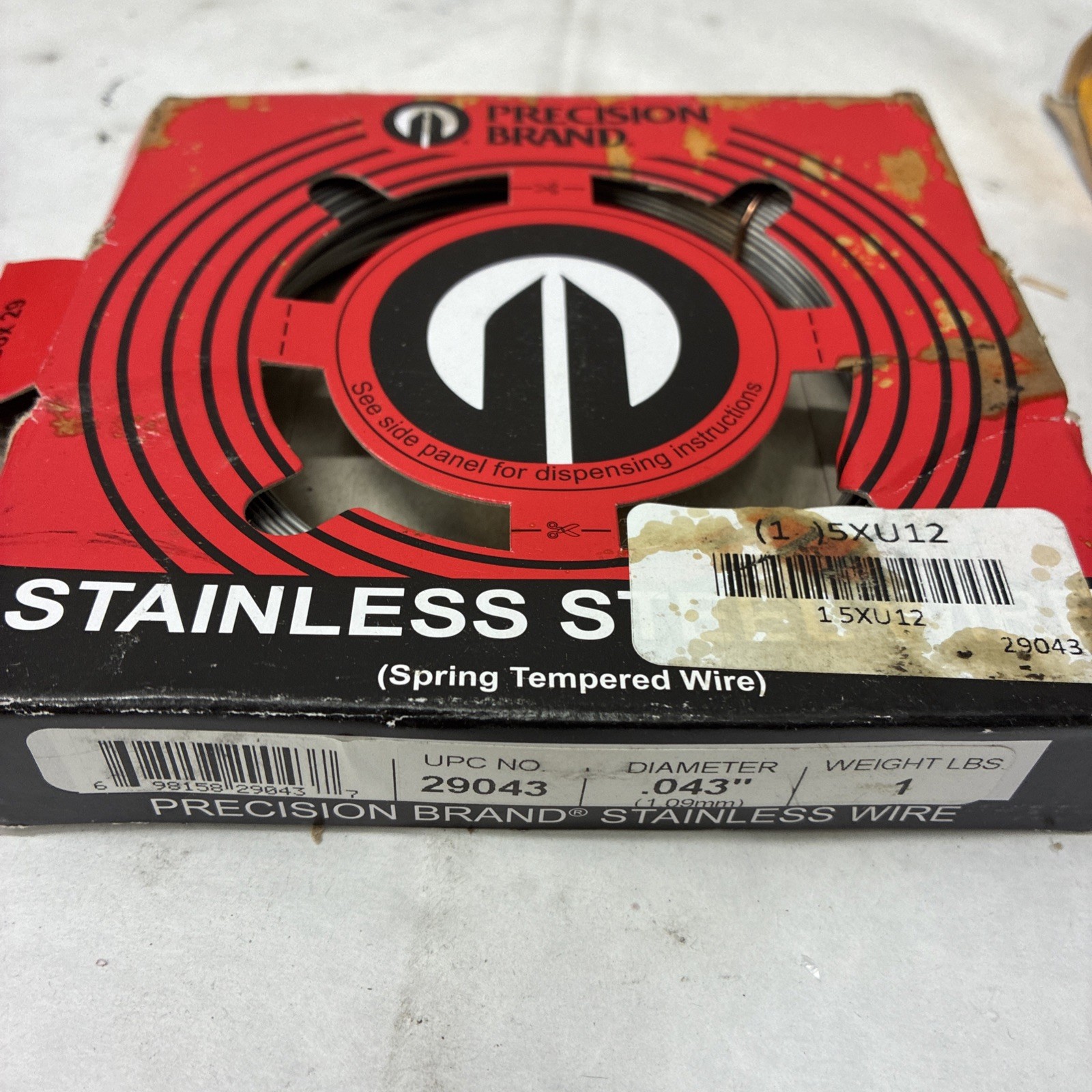 Zoro Select 29043 Music Wire, Type 302 Ss, 19, 0.043 In, 29043