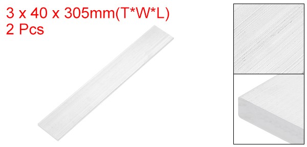 Square 6063 Aluminum Flat Bar, 2Pcs 1/8″ Thickness 1-9/16″ Width 12″ Length