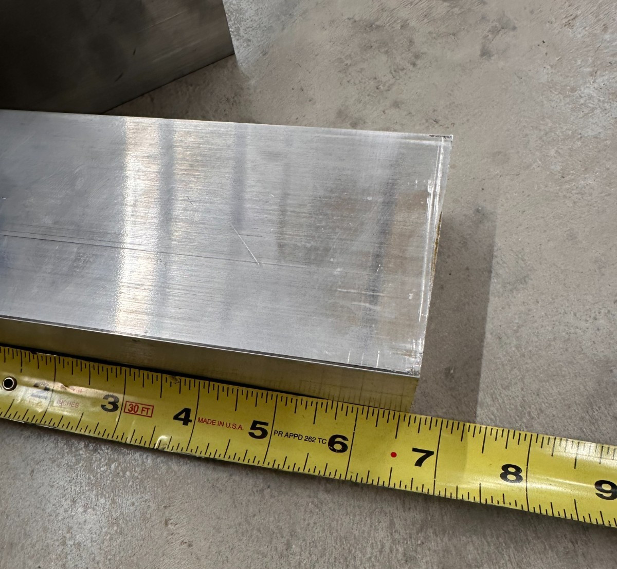 Aluminum 6061 T6 Drop Block Plate Remnant 1 1/2 X 3 X 6 1/2