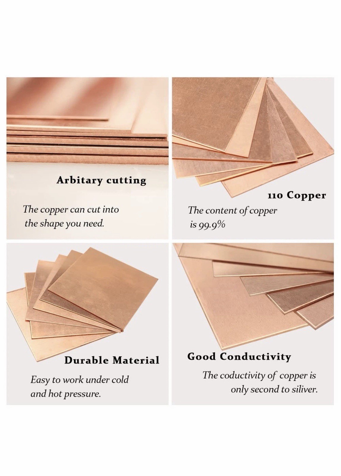 COPPER SHEET PLATE NEW 16Oz/24GA 12″X4″ Thick 110 ALLOY Pure Fine 999 Blanks