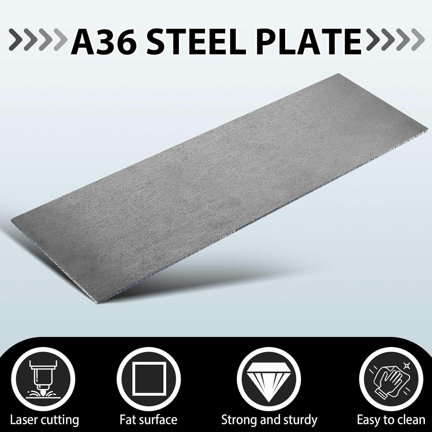 Gisafai 1/8x12x48in Mild Steel Sheet A36 Hot Rolled Plate 11ga DIY Project