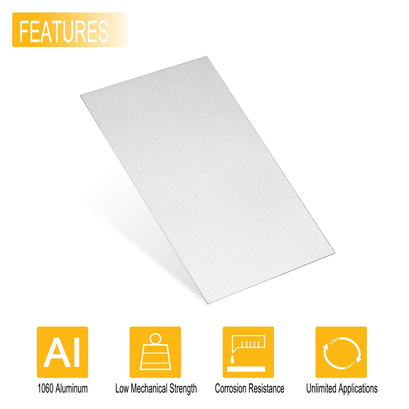 Aluminum Sheet, 300mm x 150mm x 2mm Thickness 1060 Aluminum Plate
