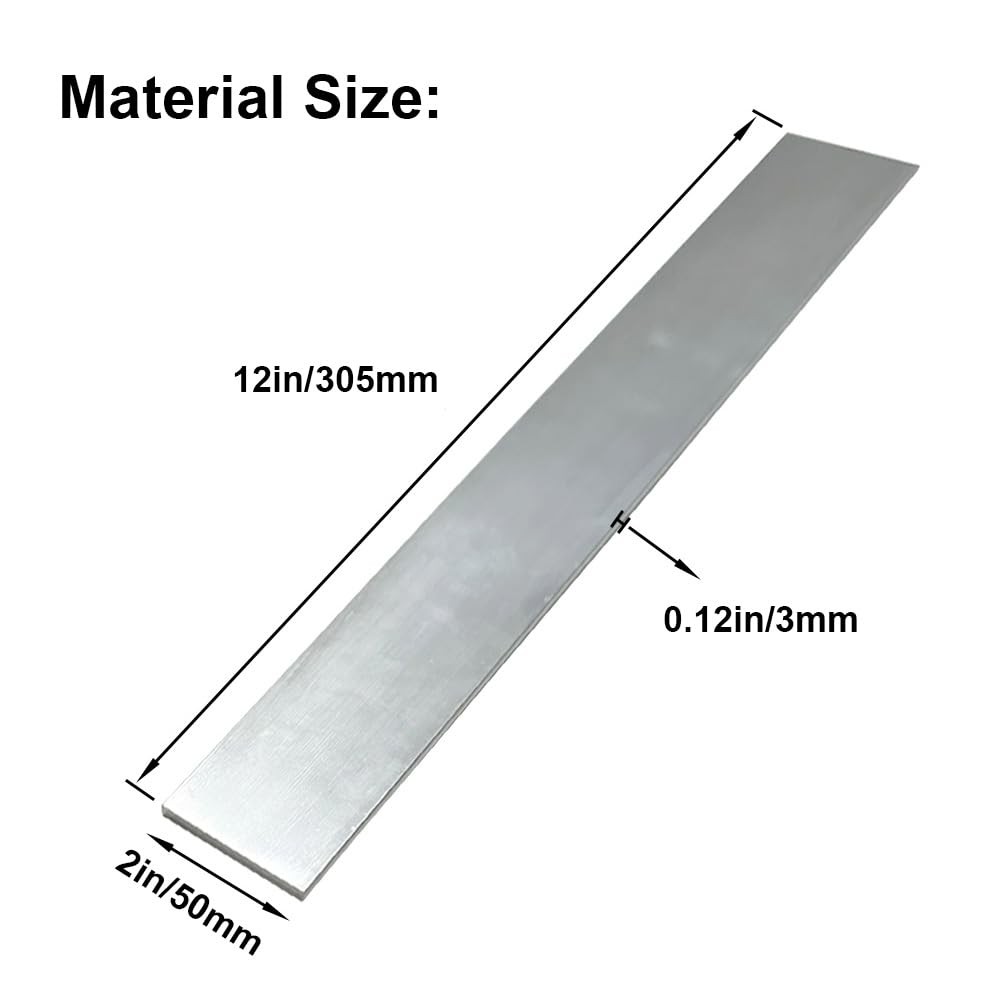 2 Pcs 1/8″ X 2″ Square Aluminum Flat BAR 12″ Long .6061 Aluminium, 3mm X 50mm…