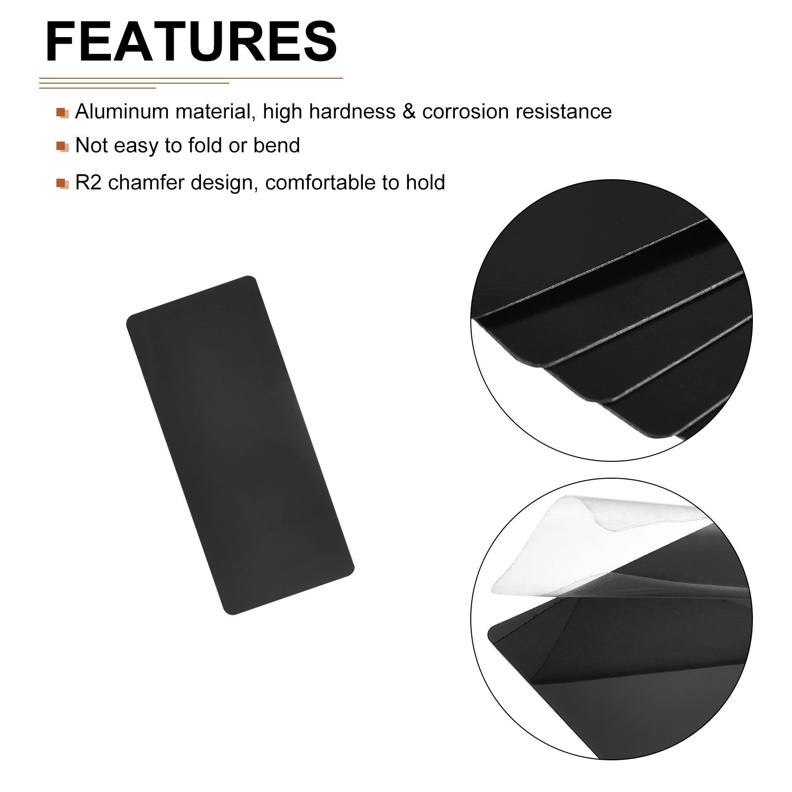 30Pack 50x22x0.3mm Blank Metal Cards Aluminum Baking Paint Blank Name Card Black