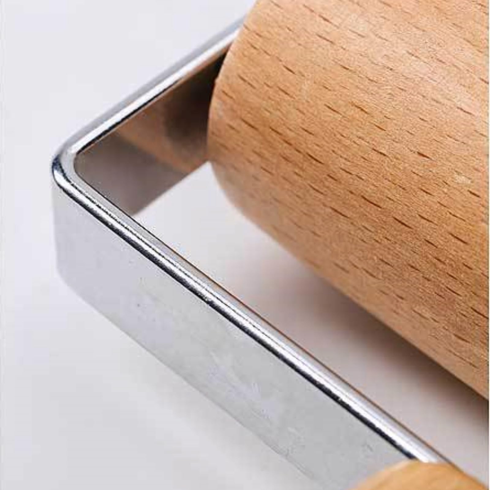 Stainless Steel & Beechwood Rolling Pin with Adjustable Thickness – Ergonomic…