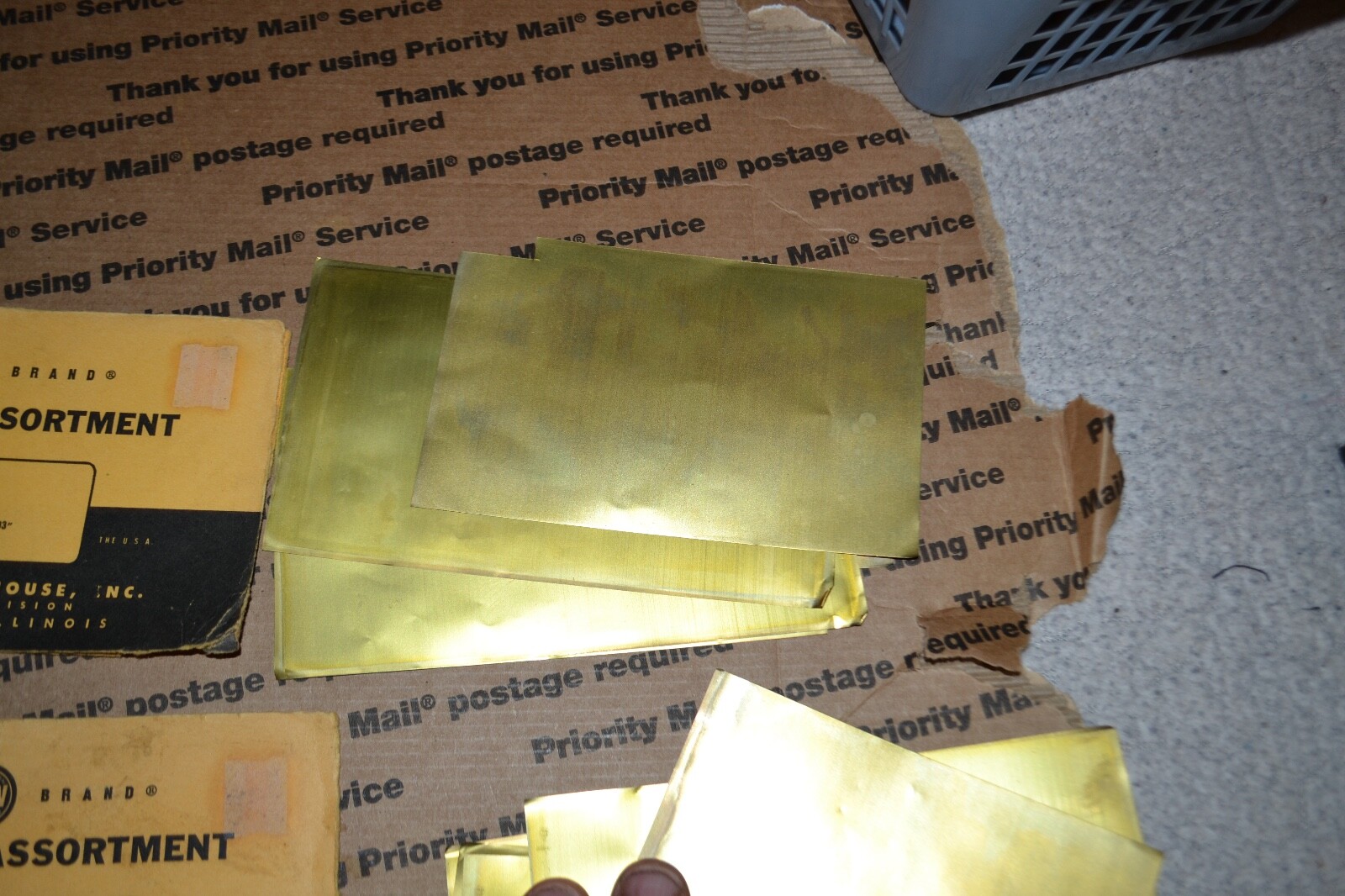 12 PRECISION BRANDS BRASS SHIM ASSORTMENT Code SR-48 3-3/8 x 6