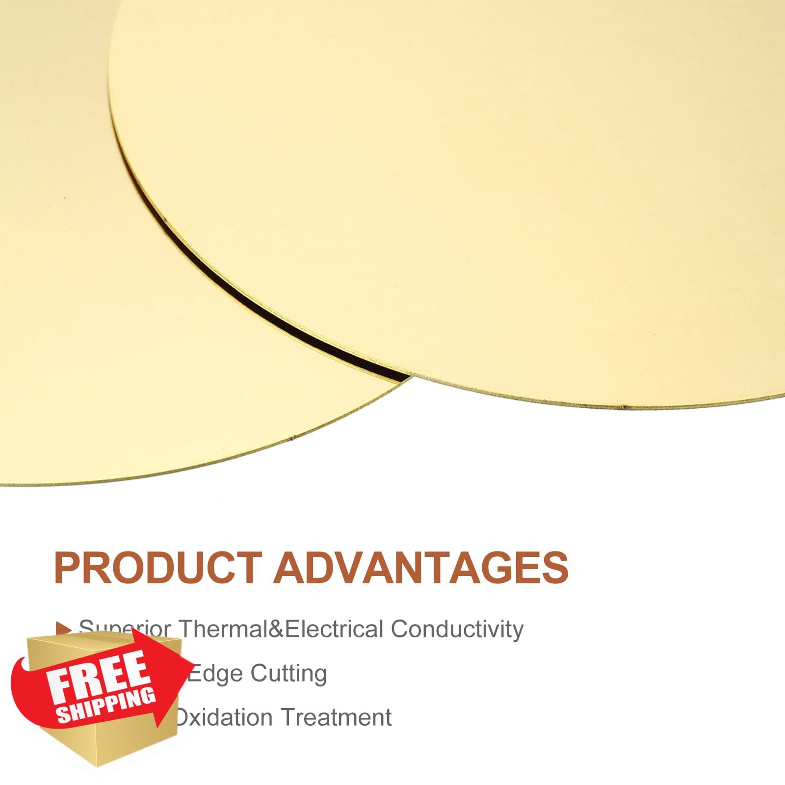 MECCANIXITY 50mm Brass Plate Copper Sheet 10 Pcs