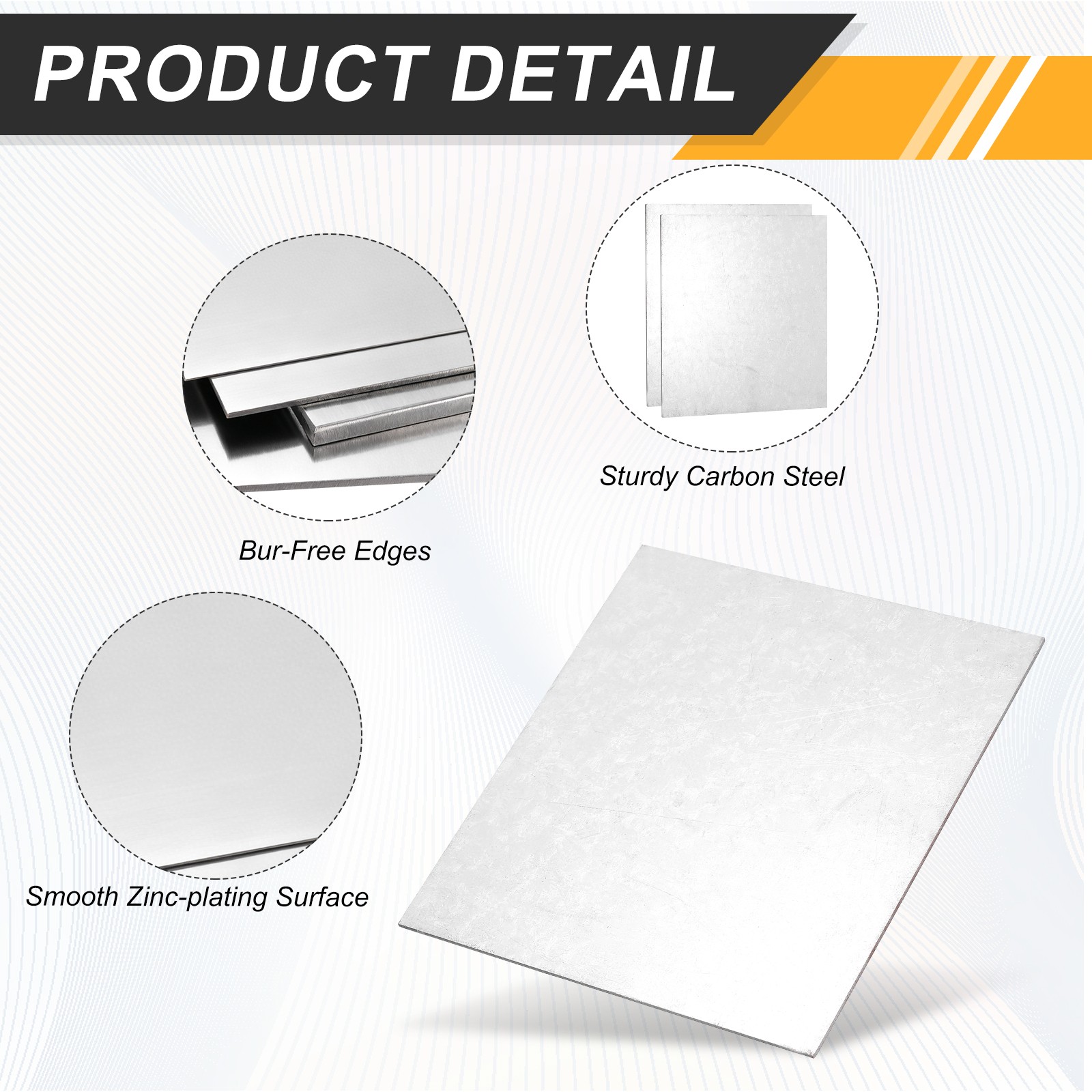 2Pcs 3/32″ Hot Rolled Steel Sheets 8″ x 4″ Steel Plate Base Silver)