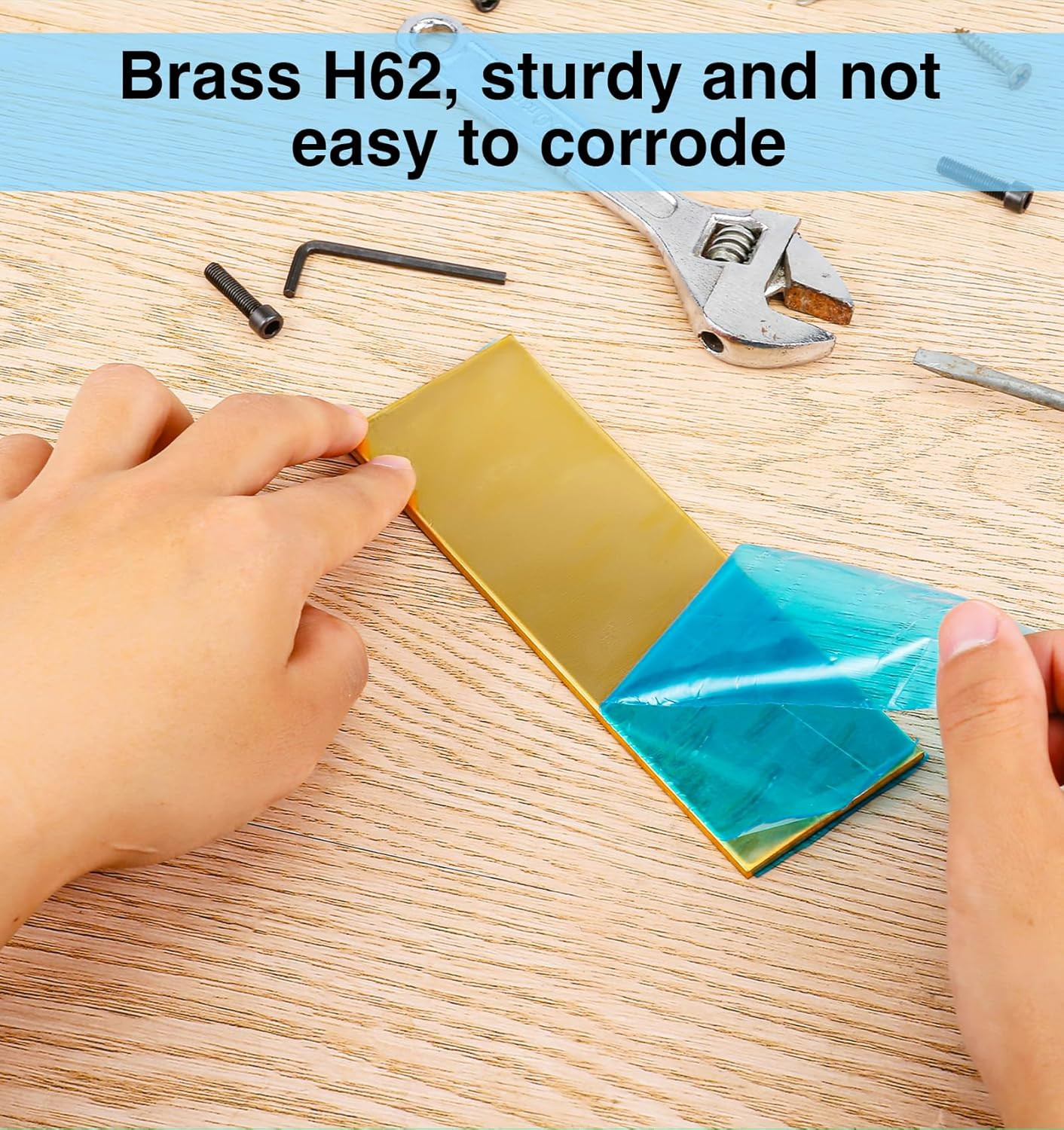 H62 Brass Flat Bar Stock 6X2X0.12 Inch Solid Brass Plate for Metal Crafts