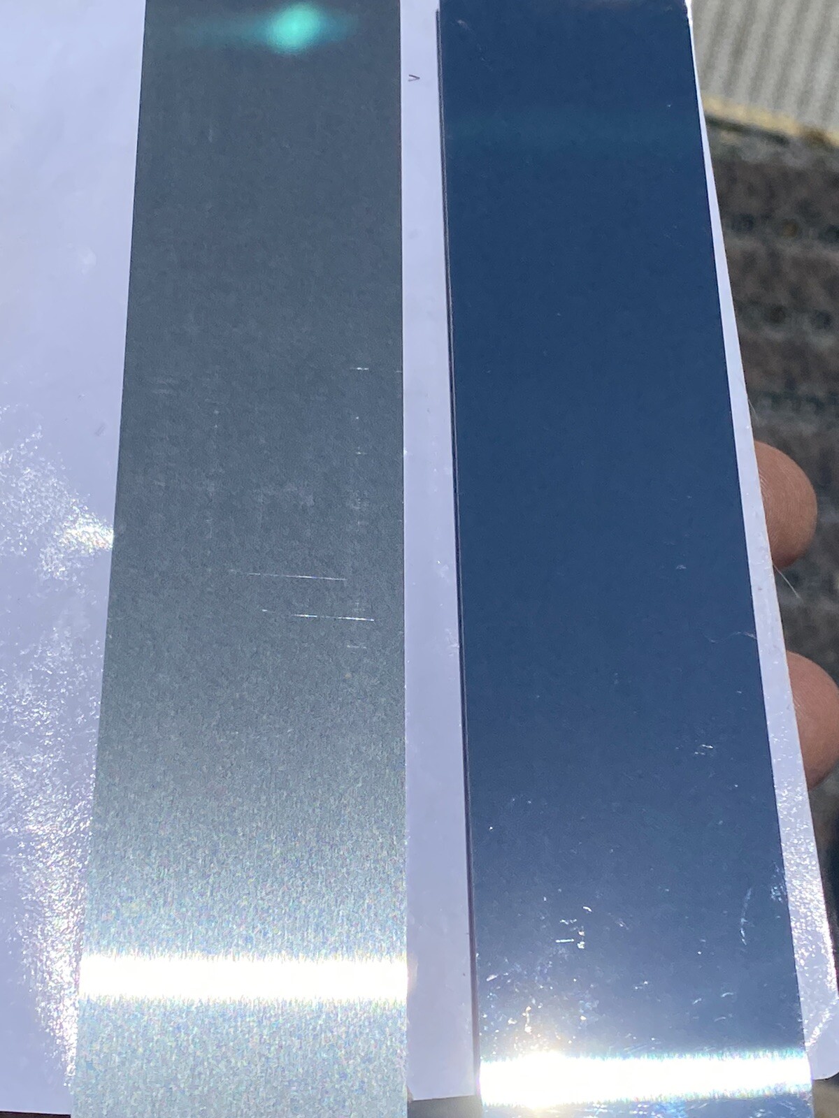 2-Pk Stainless Steel Flat Stock 1/8 x 1.25 x6″ brushed 1 side polished 1/2lb ea