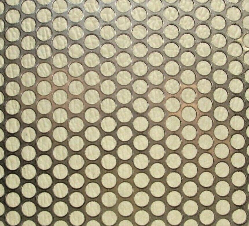1/4″ HOLES 16 GAUGE 304 STAINLESS STEEL PERFORATED SHEET– 12-1/8″ X 10-3/4″