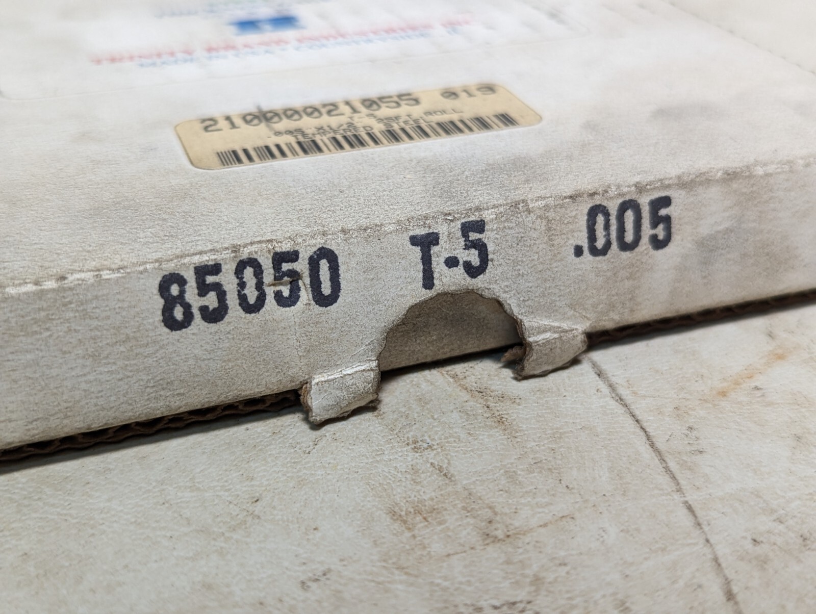 Trinity tempered steel roll, 0.005″ x 1/2″ x 25′