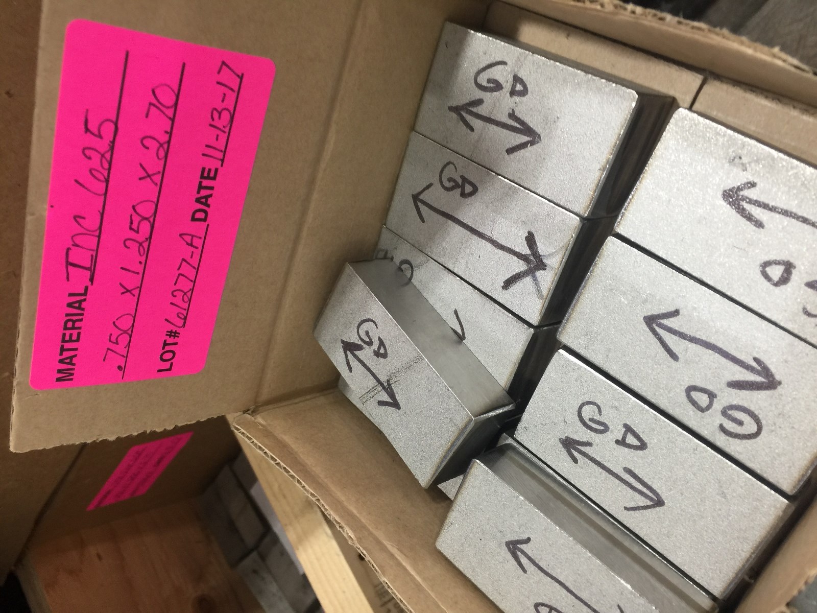 625 Inconel Block .75″x1.25″x2.70″ Aerospace grade with Certs