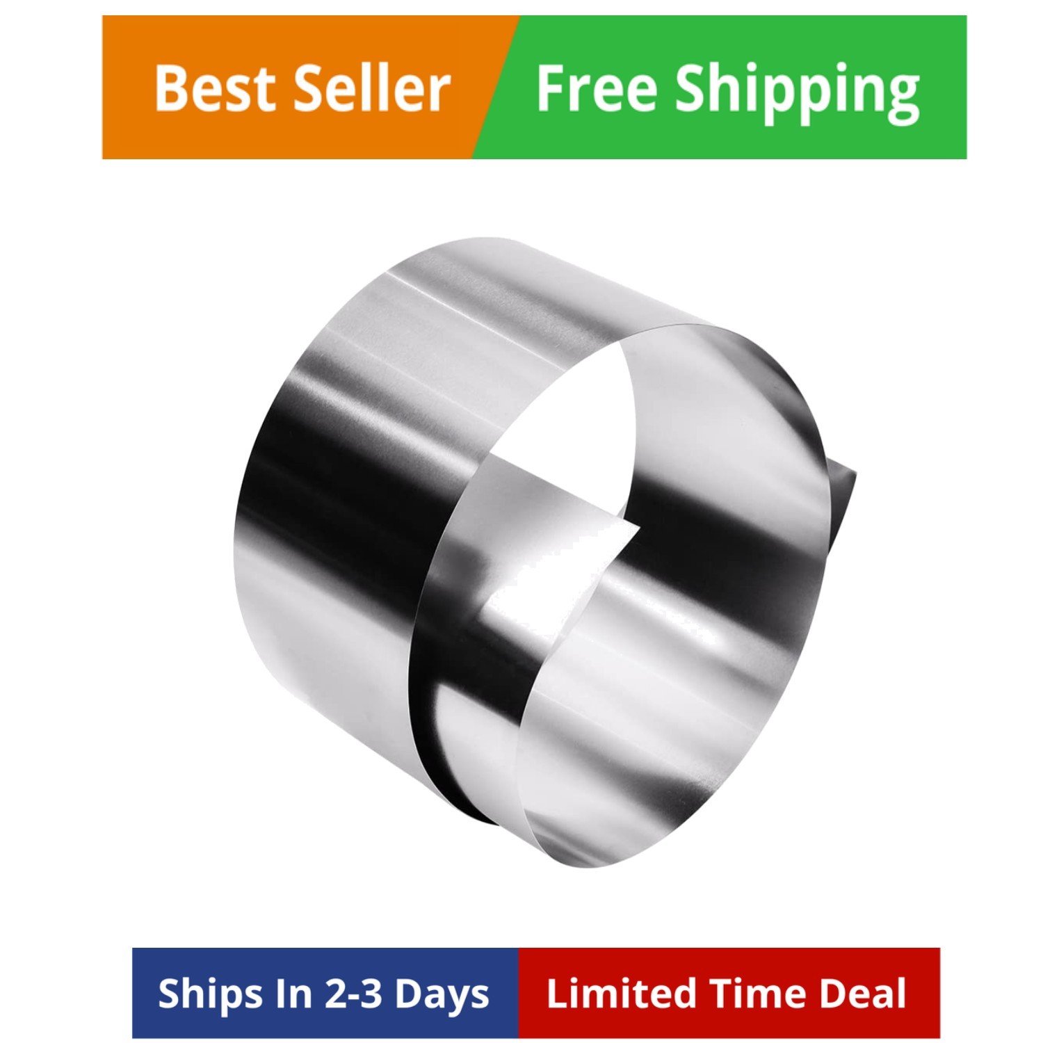 304 Stainless Steel Foil Roll, 0.1mm x 20mm x 1M, Metal Strip Sheet for Indus…