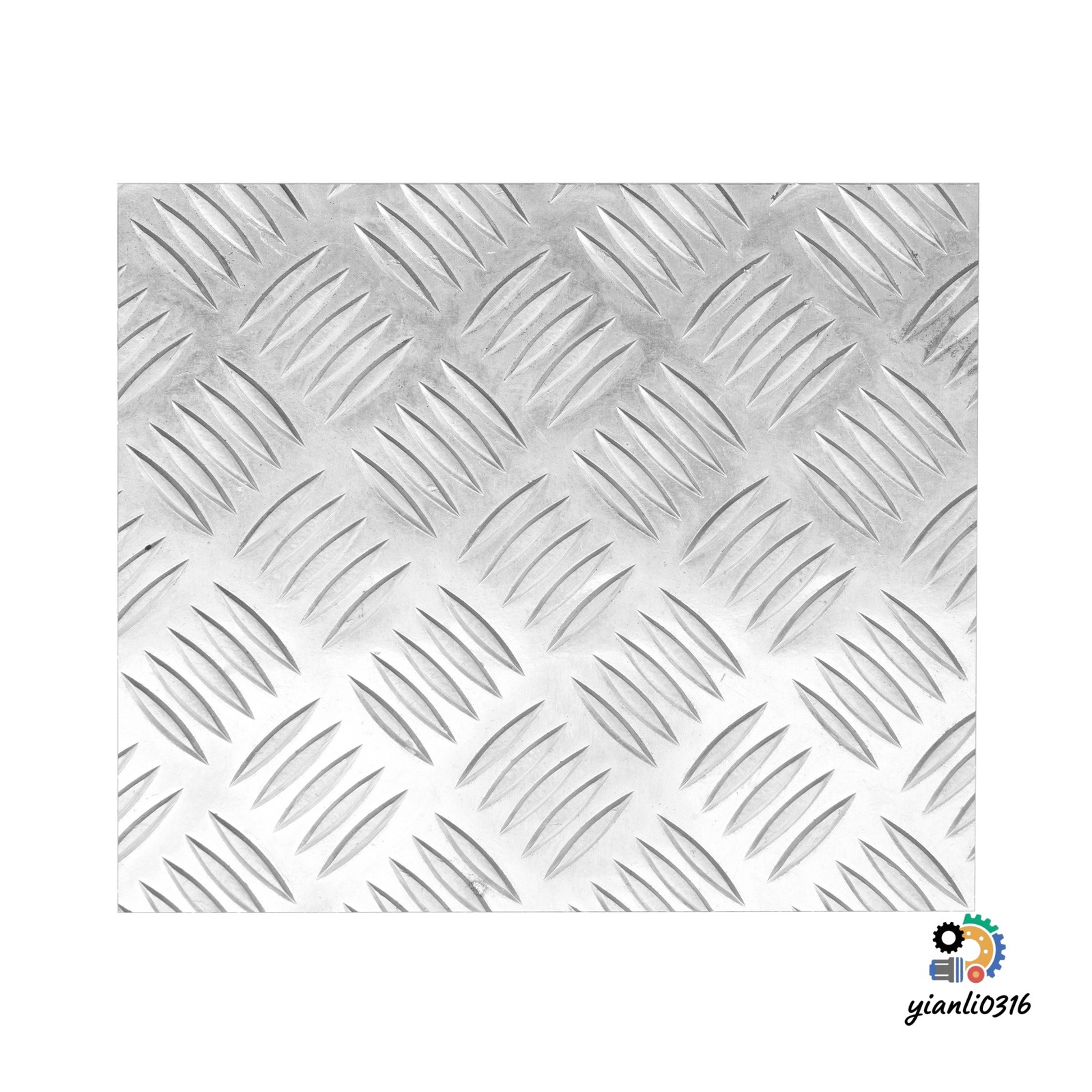 Truck RV Trailer Aluminum Plate 12×12″ 5 Bar Tread Silver Finish 305x305mm