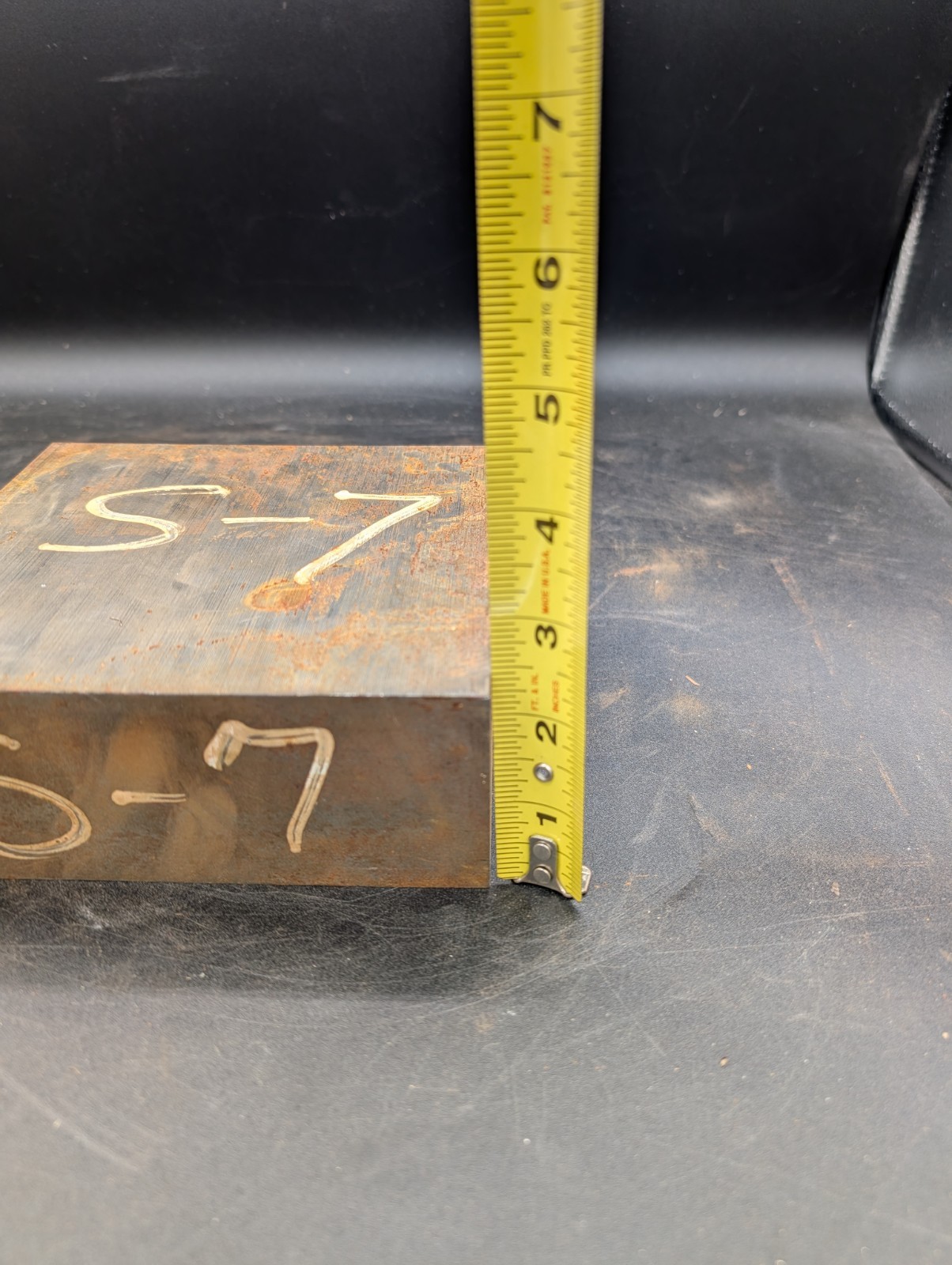 S7 Tool Steel Rectangle Bar 6-3/8″x 6″ x 2-7/16″ Oversize 26Lbs