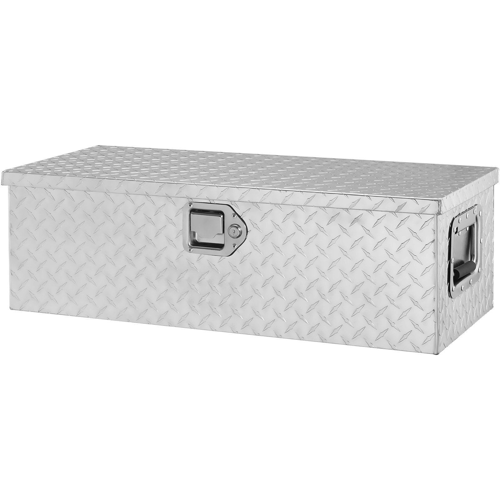 30x13x9.6in 300lb Heavy Duty Aluminum Diamond Plate Tool Box Silver & Lock