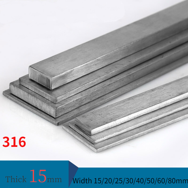 316 Stainless Steel Bar Plate Rob Thickness 15 mm Width15-80mm Length 100-500mm