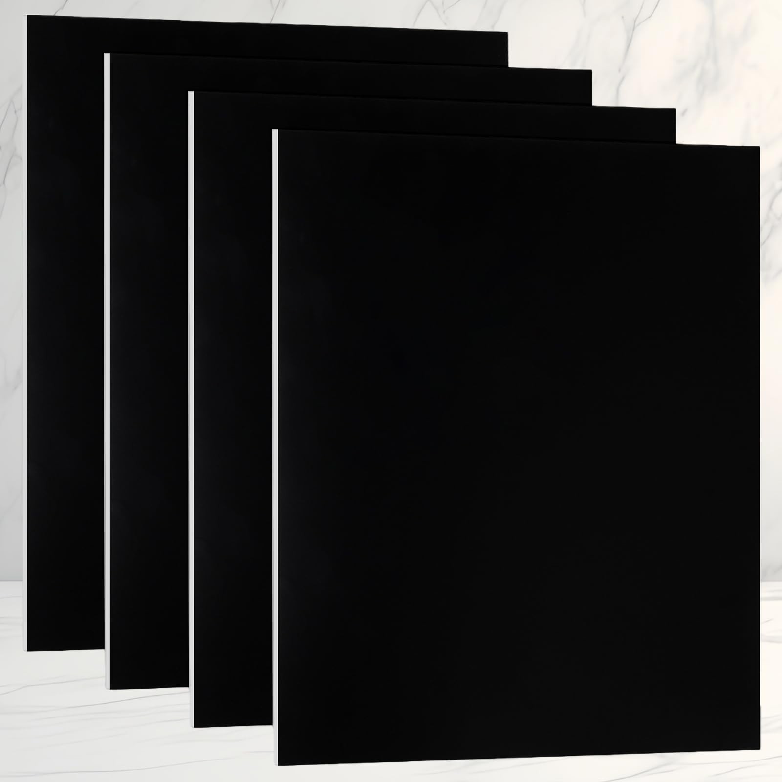 4 Pack 12 x 12 x 1/32 (0.03″) Inch Anodized Aluminum Sheets, Black 5052 Alumi…