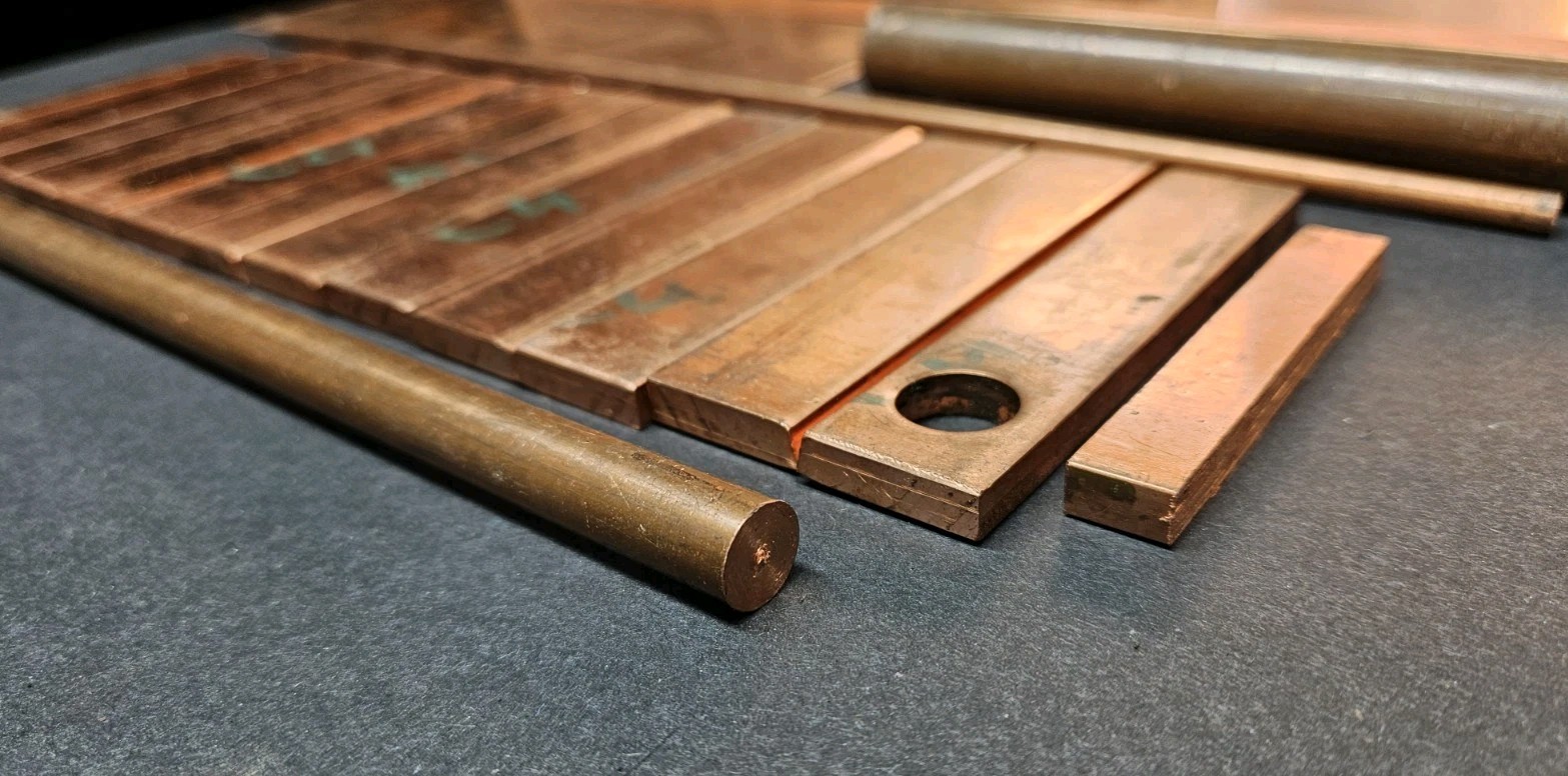 C110 Copper Lot ⅞” Round Bar ¼ Sheet Plate Stock Drops Machinist Welders Backing