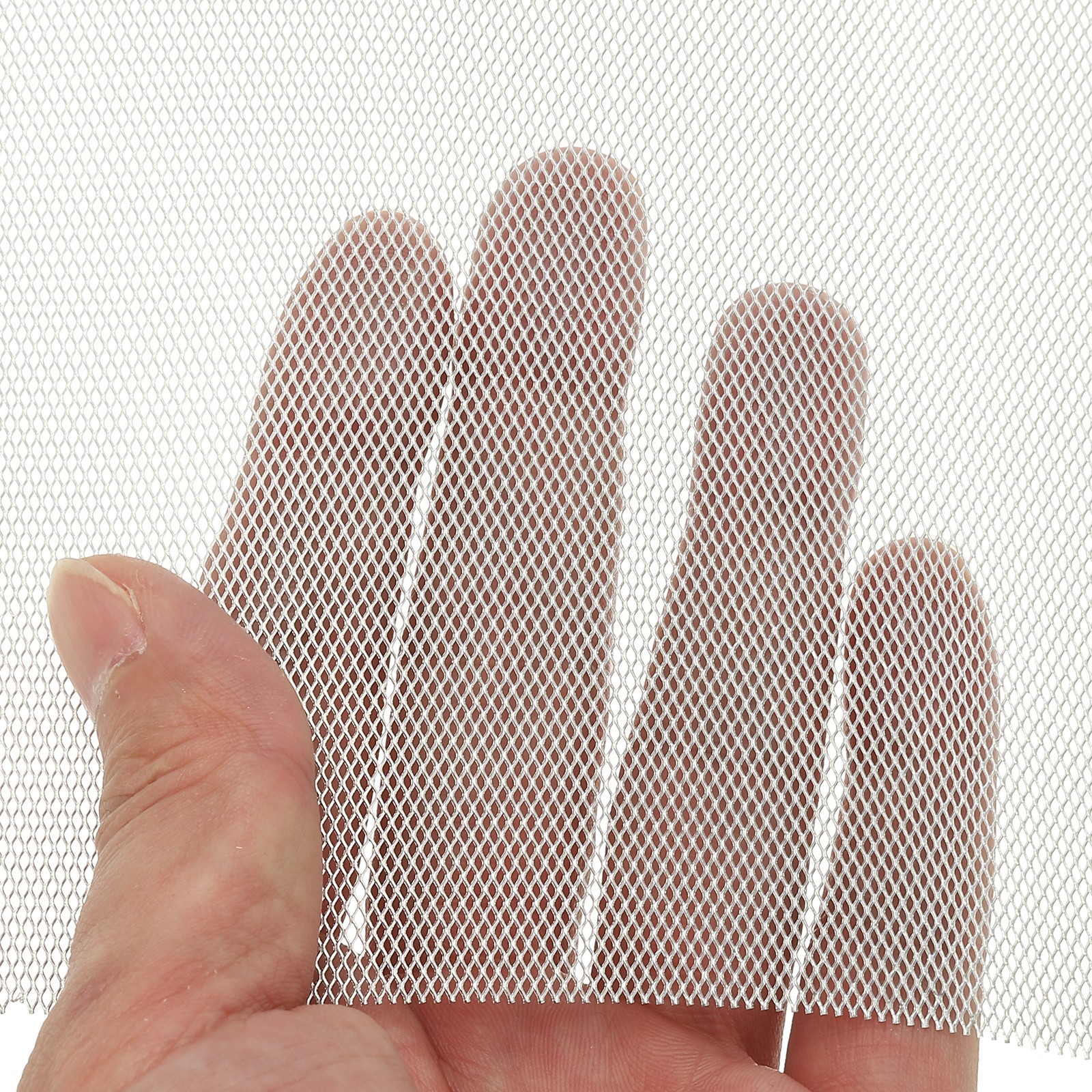 40″L 15.7″W Universal Car Grill Mesh 1x2mm Diamond Hole Silver Tone