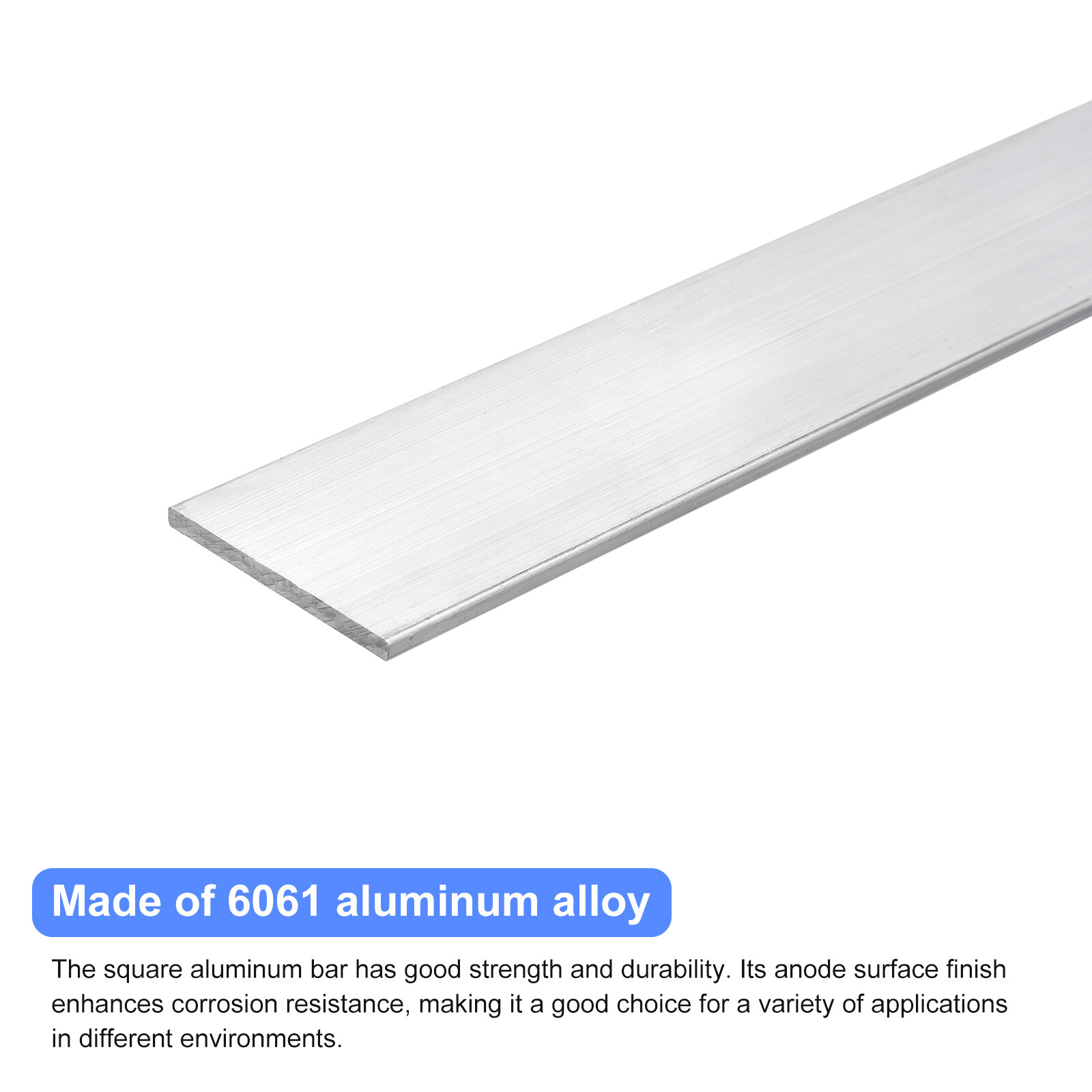 2 x Square Aluminum Flat Bar 1/8″ Thickness 2″ Width 12″ Length
