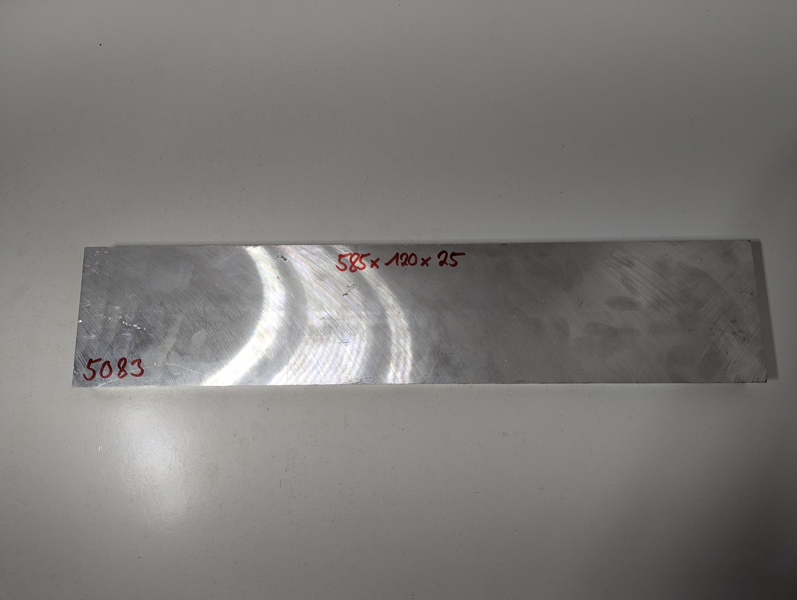 Aluminium Platte | 585 x 120 x 25 mm | EN AW-5083 (AlMg4,5Mn)
