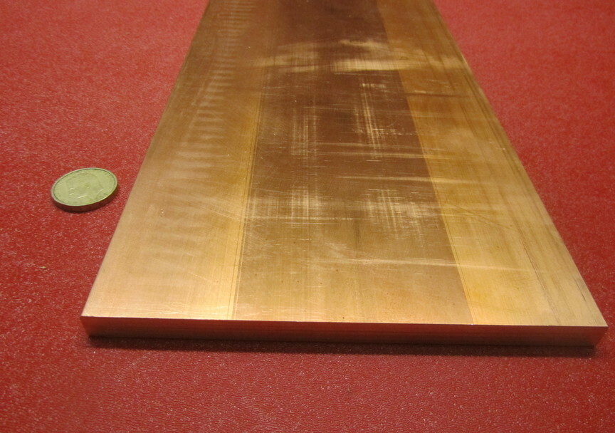 110 Copper Bar 1/8(H00) to 1/4 Hard(H01).250″ Thick x 6.0″ Wide x 24.0″ Length