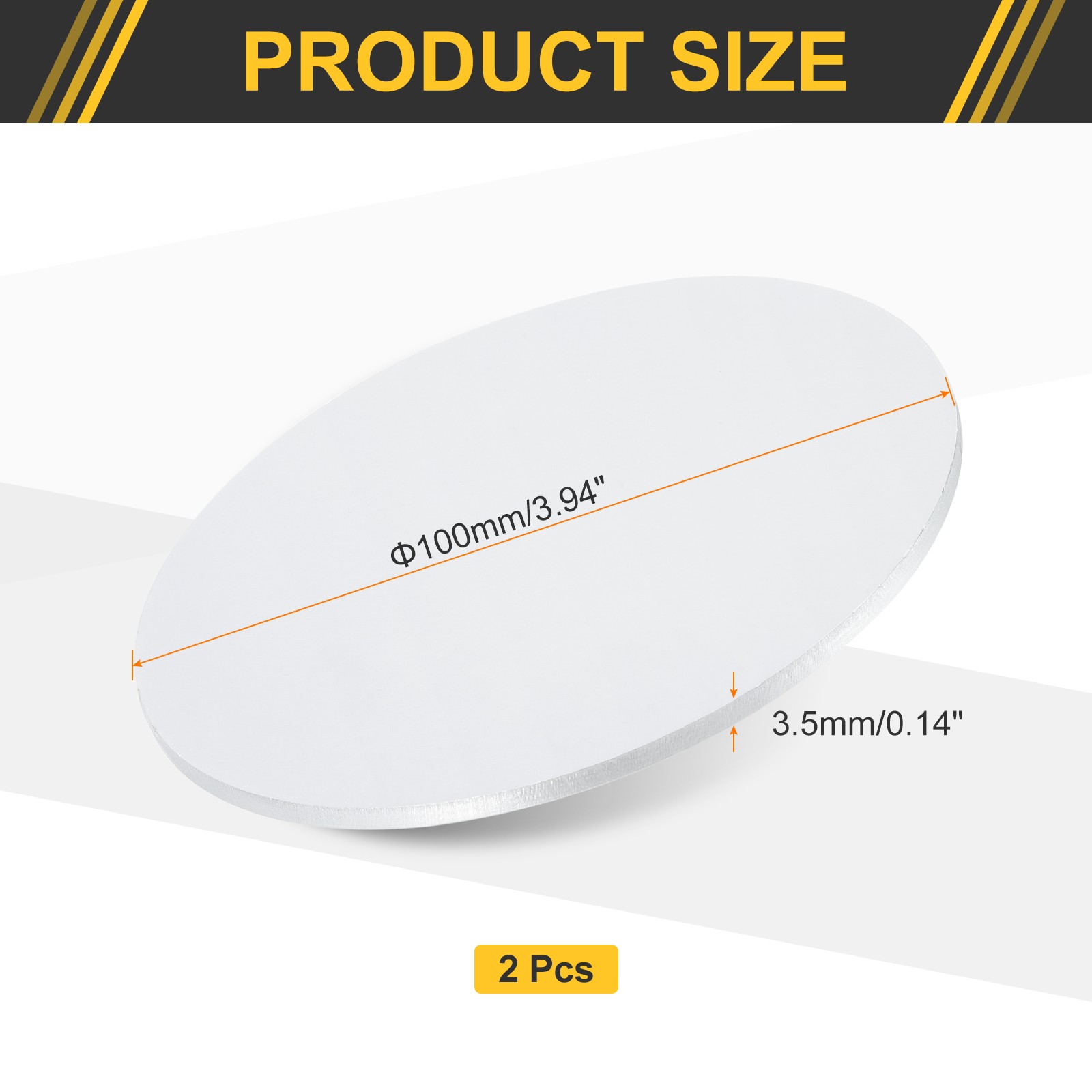 2Pcs Aluminum Disc, 4″(100mm) Dia 0.14″(3.5mm) Thick Round 6061 Aluminum Sheets