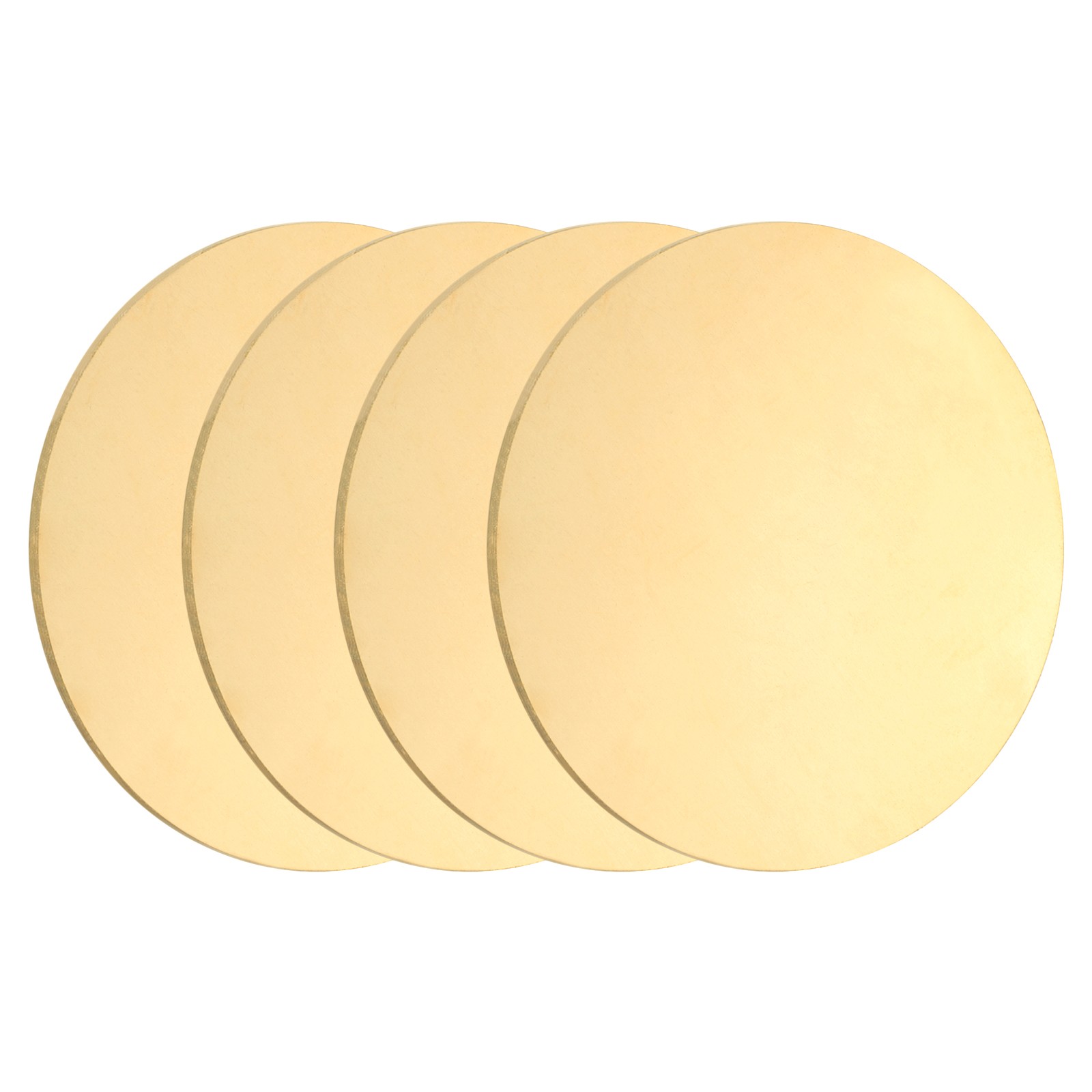 4pcs Brass Sheets, 0.08″ Thickness x 1.97″ Diameter Brass Round Plate, Yellow