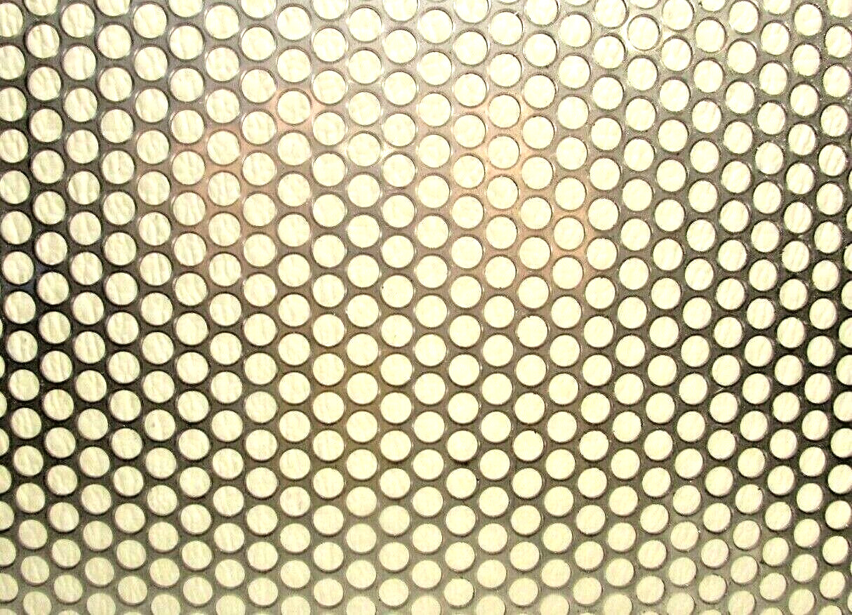 1/4″ HOLES–16 GA.-(0598)-304 STAINLESS PERFORATED SHEET- 11″ X 12″