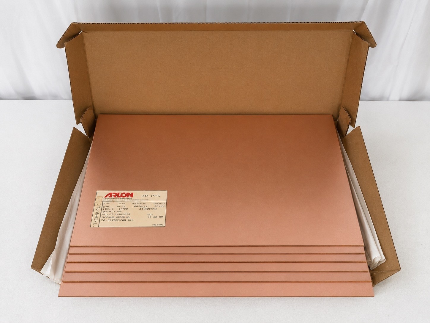 ARLON 31NG0620C22A 12X18 COPPER SHEETS .062 THICKNESS CIRCUIT BOARDS