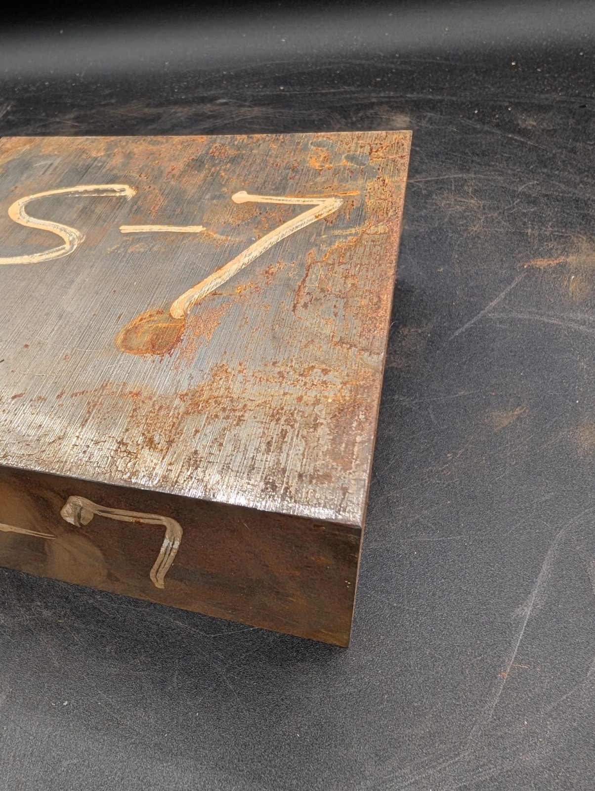 S7 Tool Steel Rectangle Bar 6-3/8″x 6″ x 2-7/16″ Oversize 26Lbs