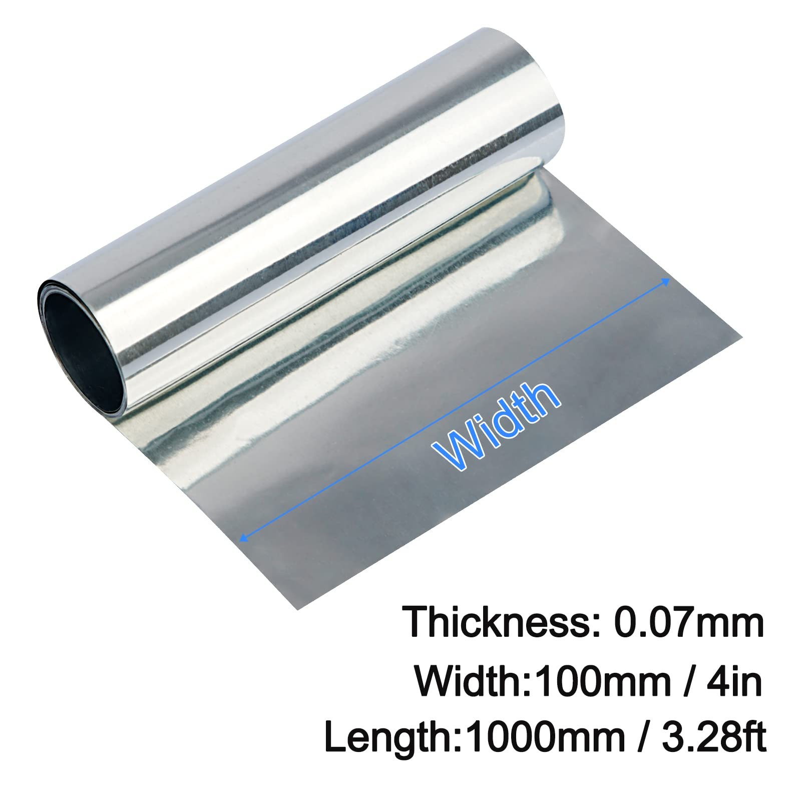Zinc Foil Pure Zn Sheet Plate Metal Strip Science Lab DIY Craft 0.07x100x1000mm