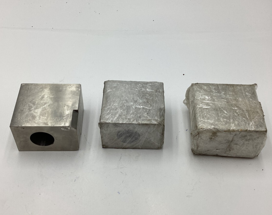 (QTY 3) Latini A10674 Steel Square Block Silver Gray 3 Inch Heavy Duty