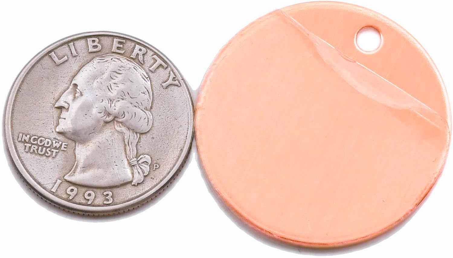 1-1/4″ round Copper Stamping Blanks, 14Ga Thick Copper Tags Deburred for Pet ID
