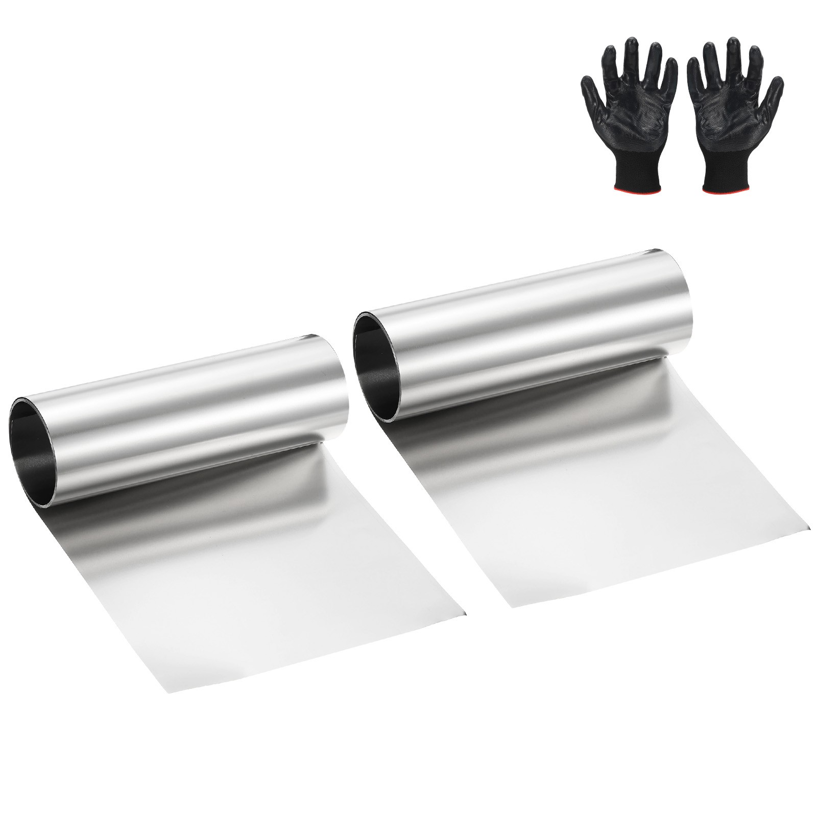 Stainless Steel Roll 0.1 x 150 x 1000mm for DIY Crafts (2 Pack, Silver)