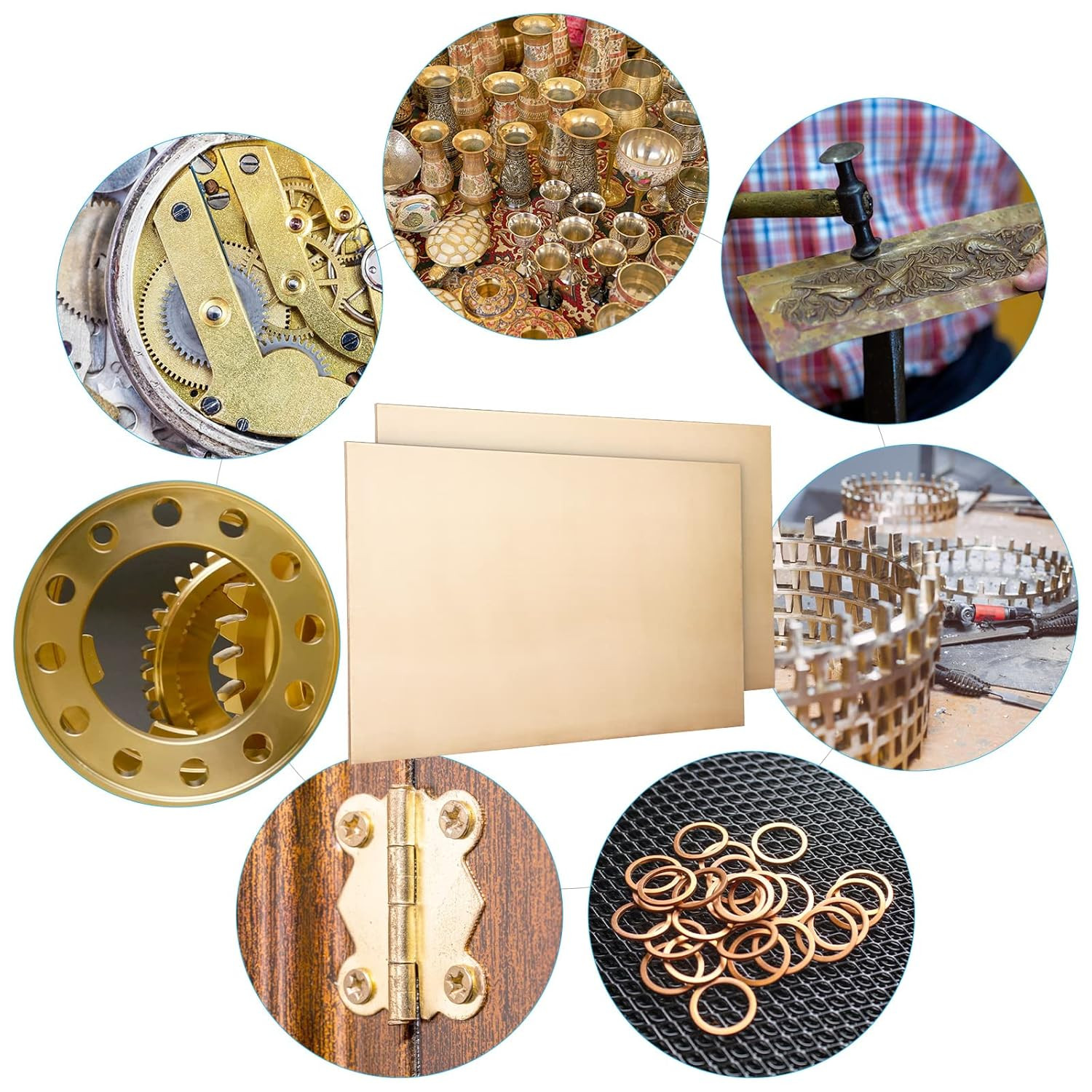 Brass Sheet, Metal Sheets Plates, 12″ Length x 6″ Width x 0.06″ Thickness, 14 Ga