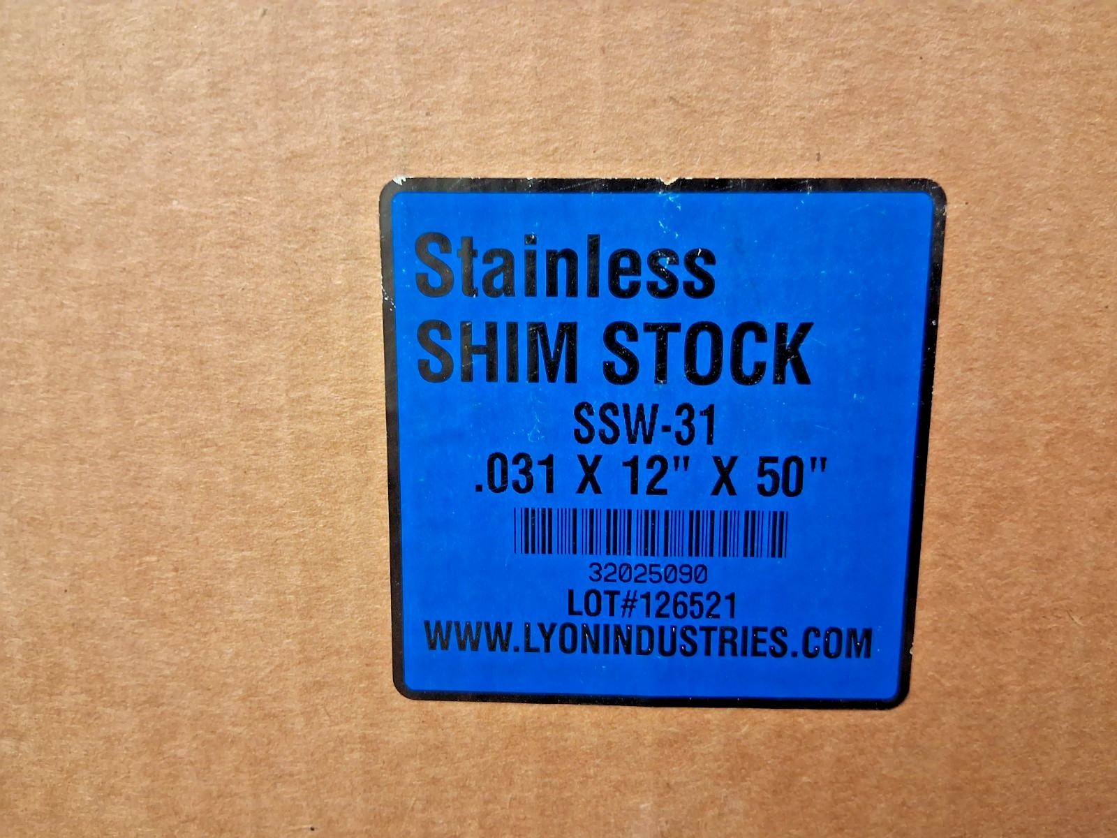 Trinity Brand Industries Metal Shim Stock 0.0310" Thick 50" L 12"