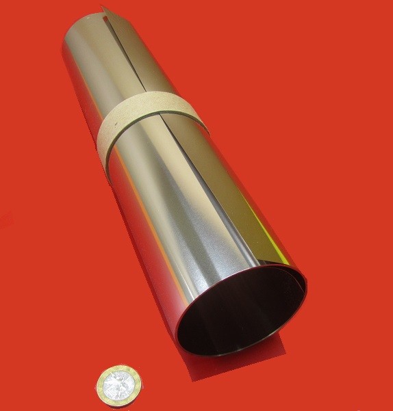 18-8 Stainless Steel Sheet, Full Hard, .004″ x 12″ x 100″