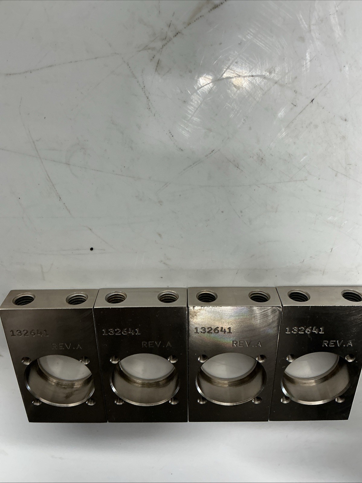 Machined Aluminum Mounting Block Flange Plate PN 132641 Rev A Lot Of 4. X-601
