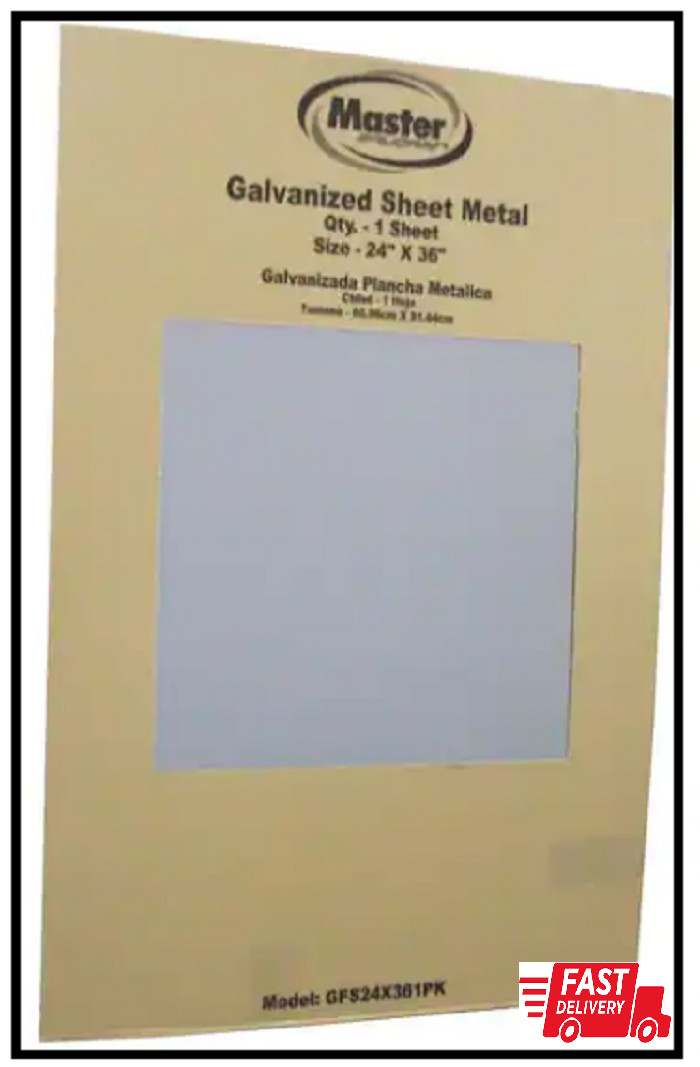 24 In. X 36 In. Galvanized Steel Flat Sheet | Gauge Metal Inch Fitting Durable