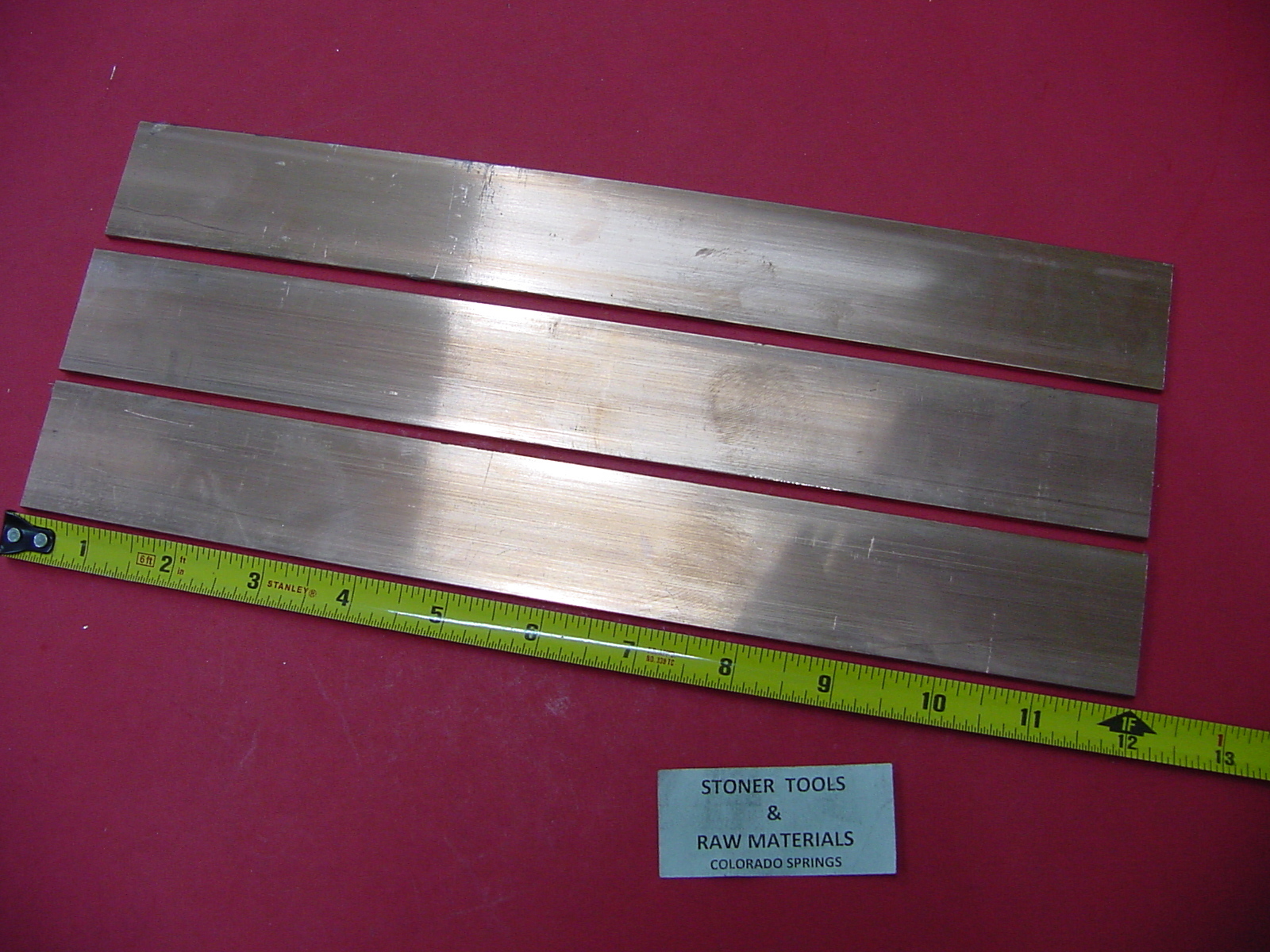 3 pieces 1/8″x 1-1/2″ C110 COPPER BAR 12″ long Solid Flat Mill Bus Bar Stock H02