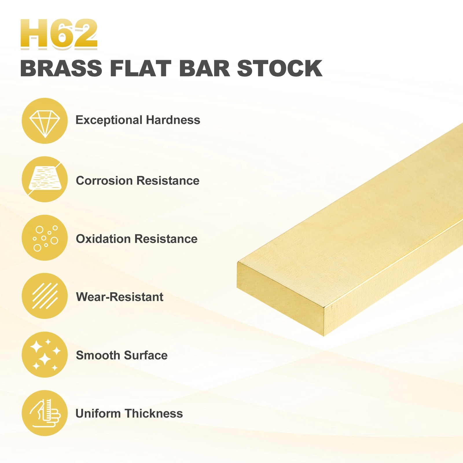 0.12″x0.79″x14″ H62 Brass Flat Bar Stock Square Metal Solid Brass Bars