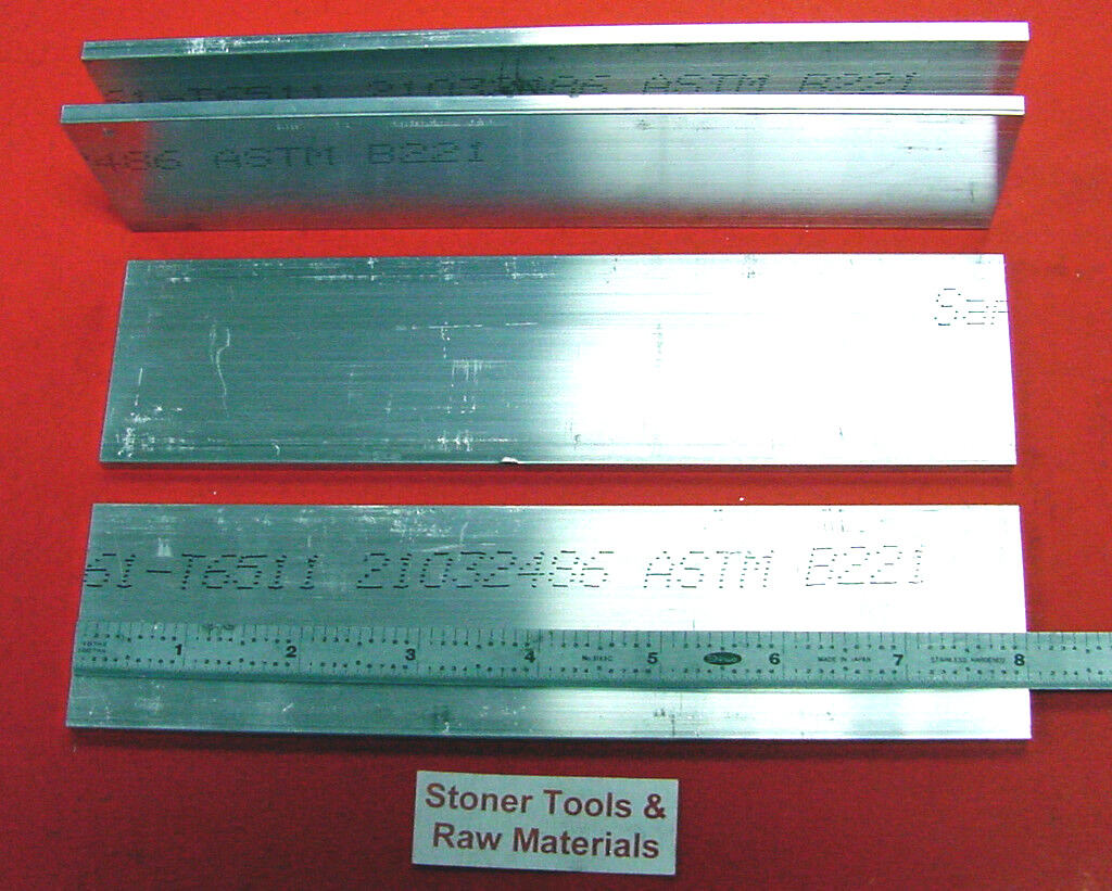 4 Pieces 3/16″ X 2″ ALUMINUM 6061 FLAT BAR 8″ long T6511 Extruded Mill Stock New