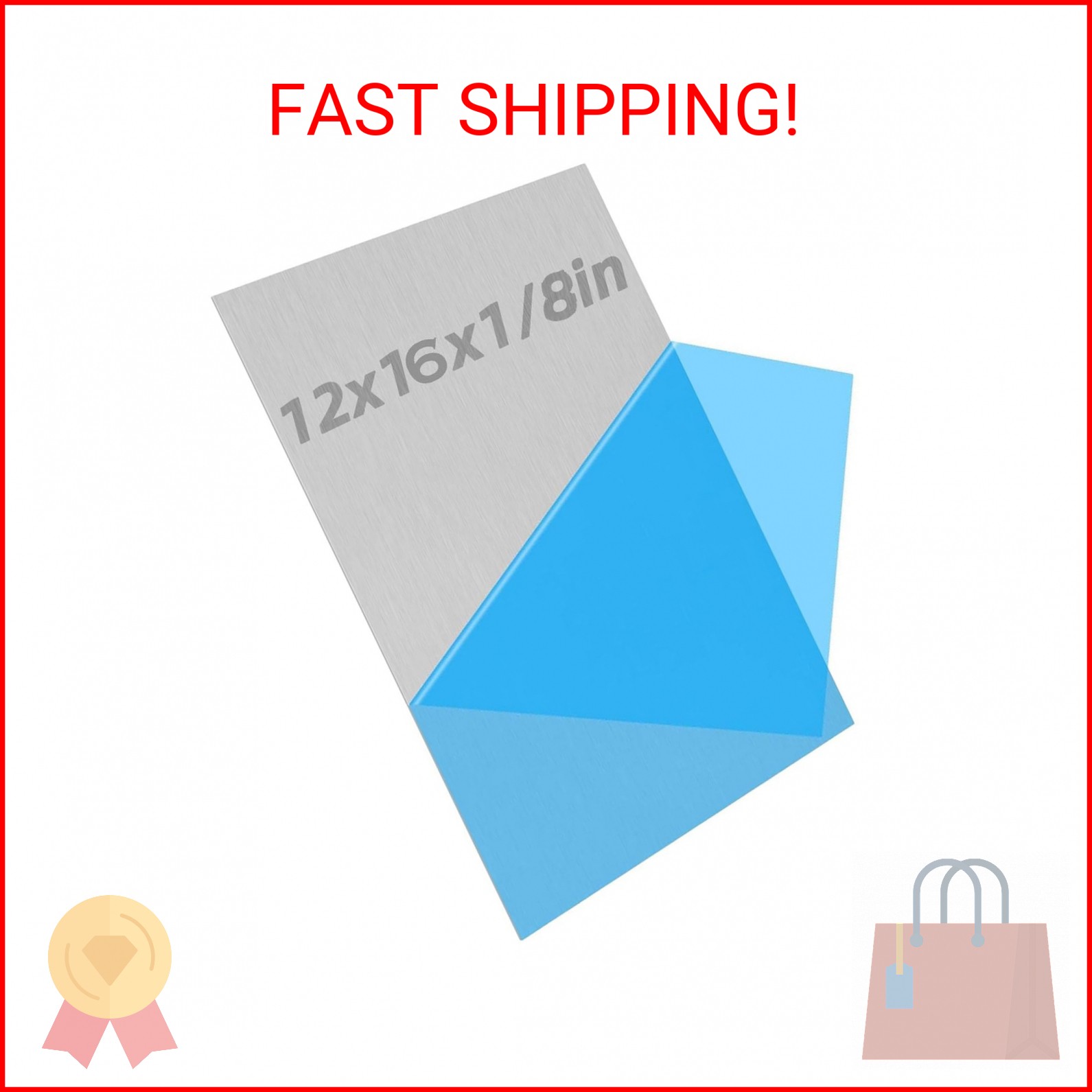 6061-T6 Aluminum Sheet 12x16x1/8 Inch Thickness Durable Aluminum Plate, Thick Me