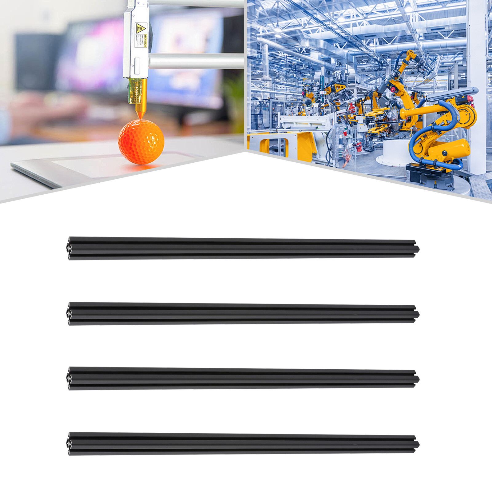4pcs Aluminum Extrusion European Standard 4040 T Slot 1.5mm Tube Wall Thickness