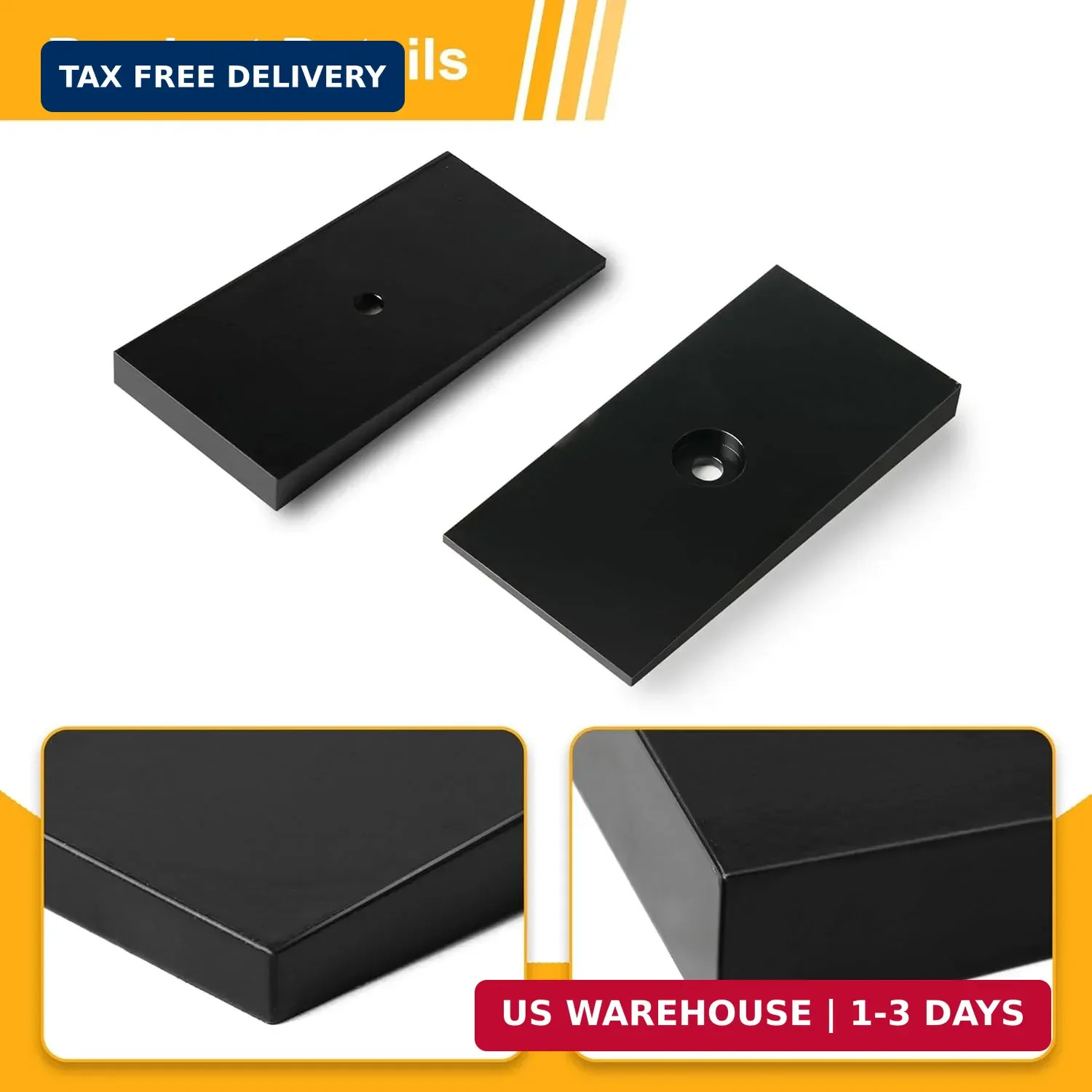 2.5″ Wide 4° Degree Steel Leaf Spring Shims 800061 2PCS (Black)